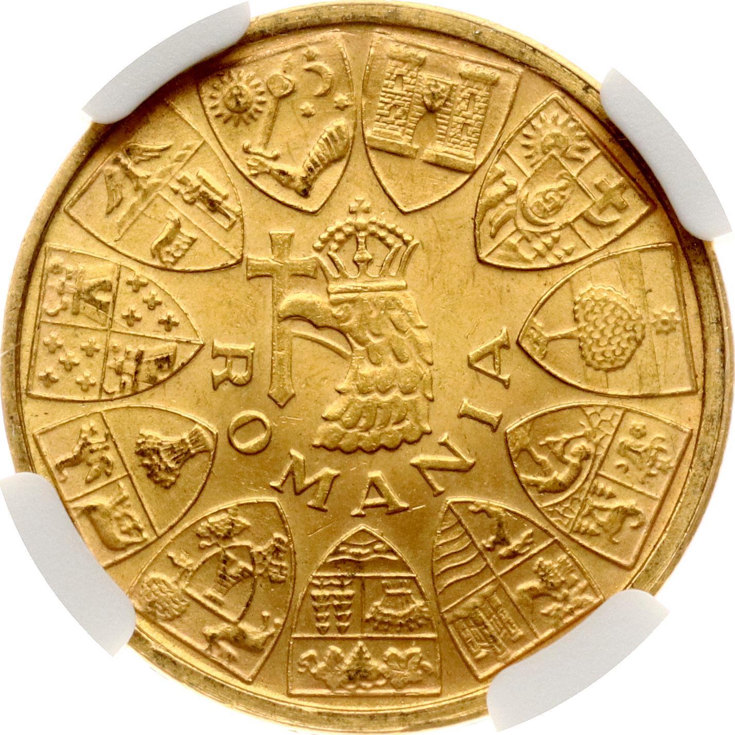 Monedă jubiliară "Ardealul nostru", cu valoarea de 20 de lei, 1944, Aur