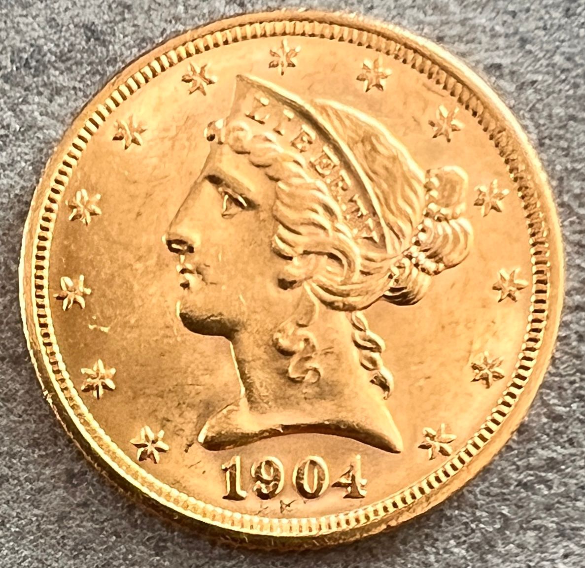 MONEDĂ 5 DOLARI 1904, STATELE UNITE, AUR