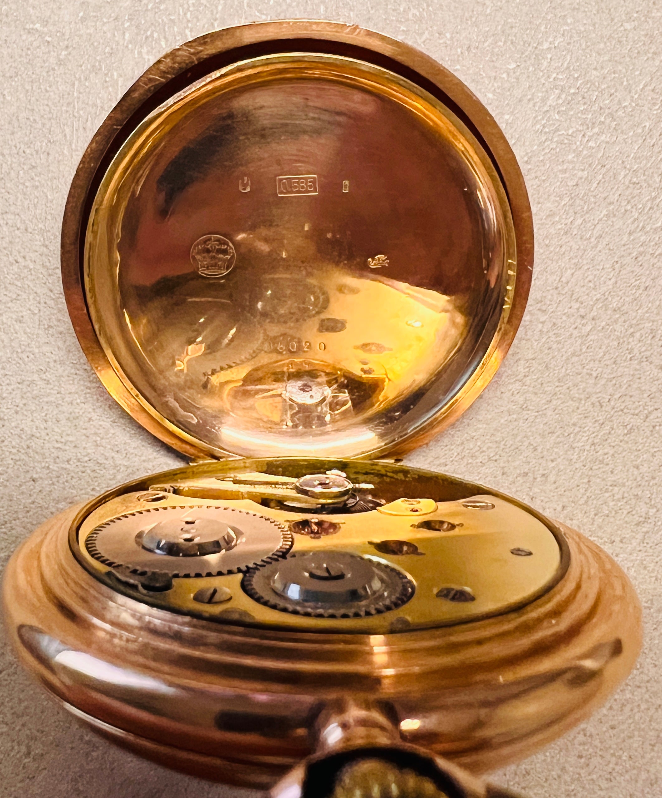 Ceas de buzunar aur 14K, 55 mm, 22 rubine, Spiral Breguet – tip hunter, N° 35020, 1890-1915 - Artiss