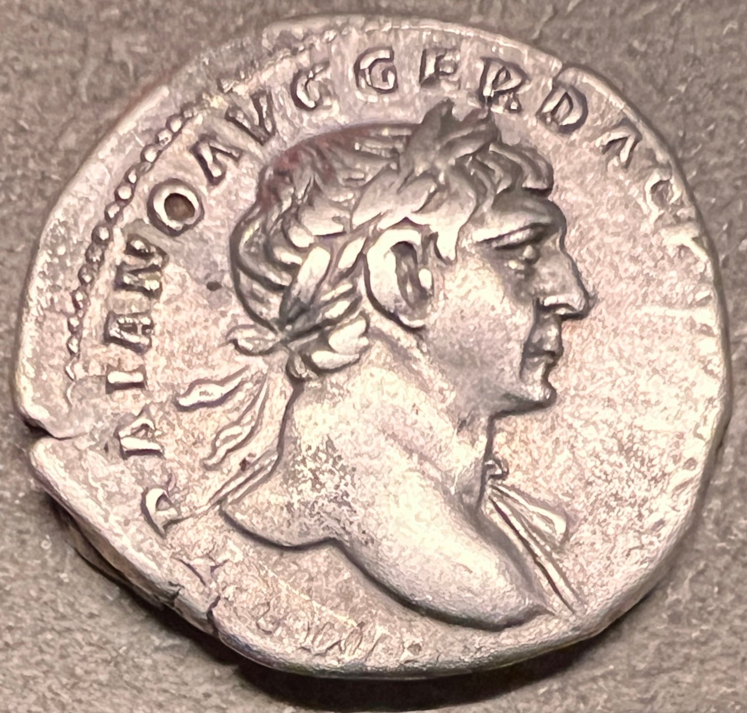 Monedă Denarius, Traian, tip Felicitas, 103-111 e.n., argint (clasată fond)
