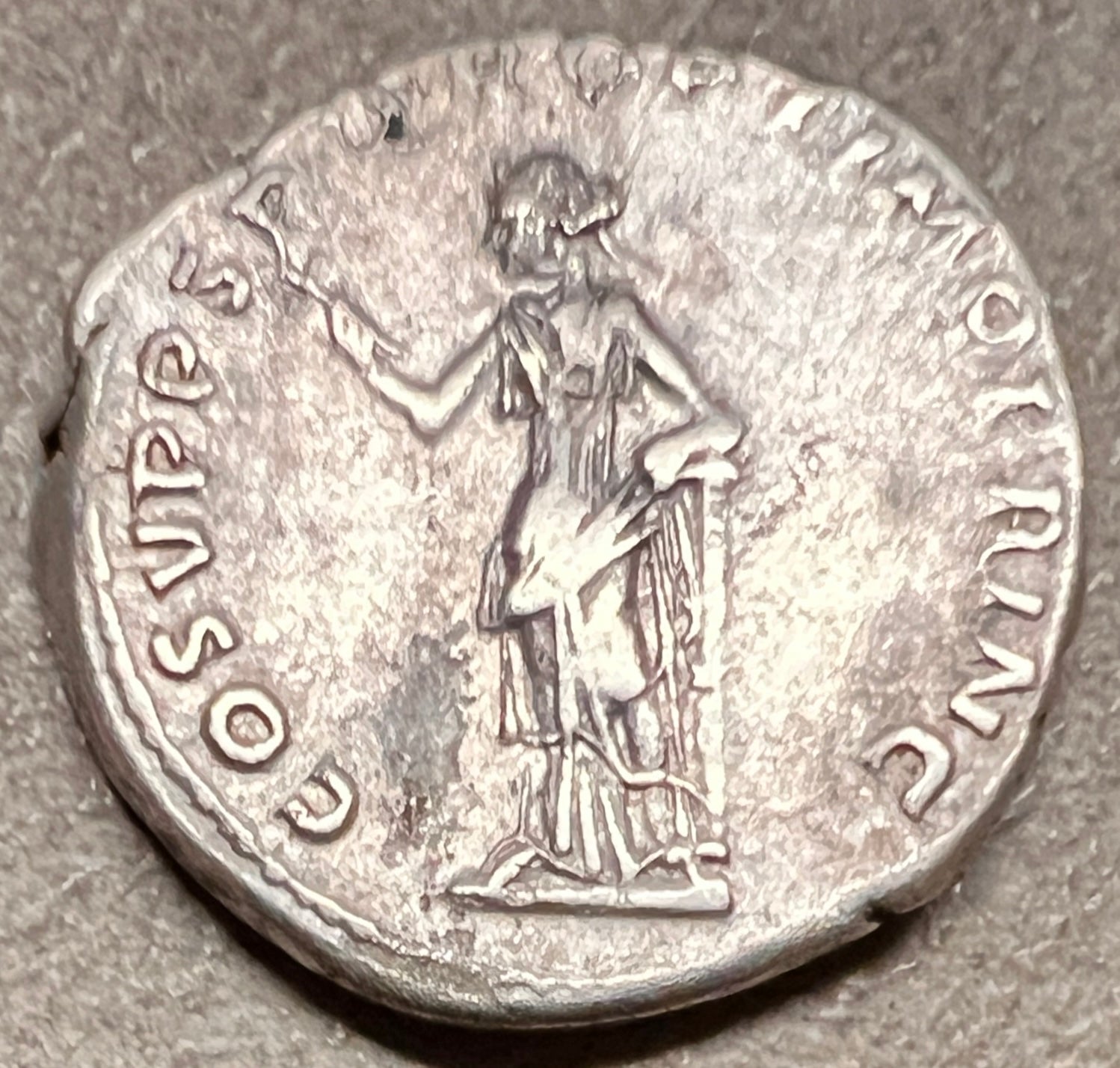 Monedă Denarius, Traian, tip Felicitas, 103-111 e.n., argint (clasată fond)