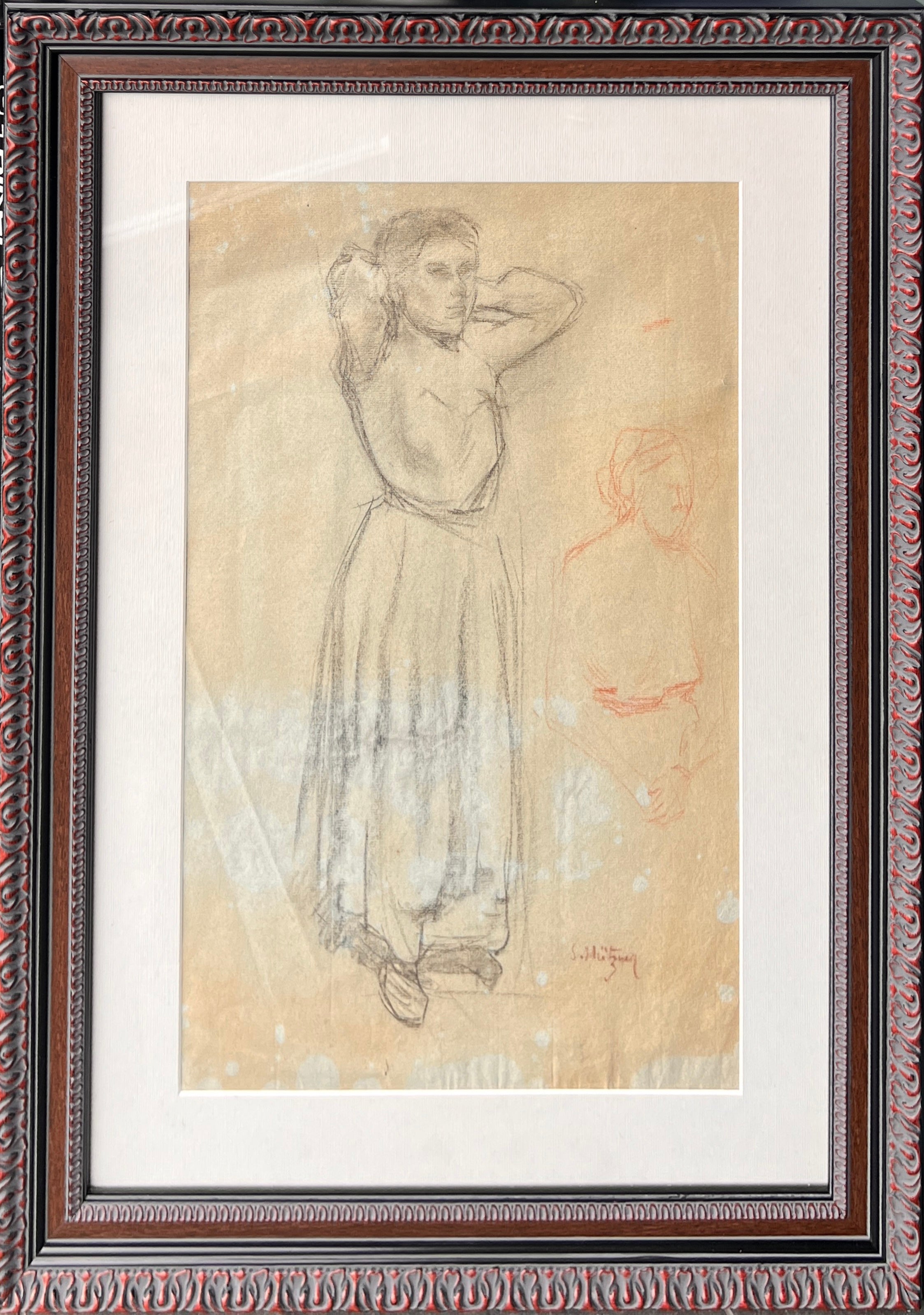 Samuel Mützner - Femeie legându-și părul - Artiss