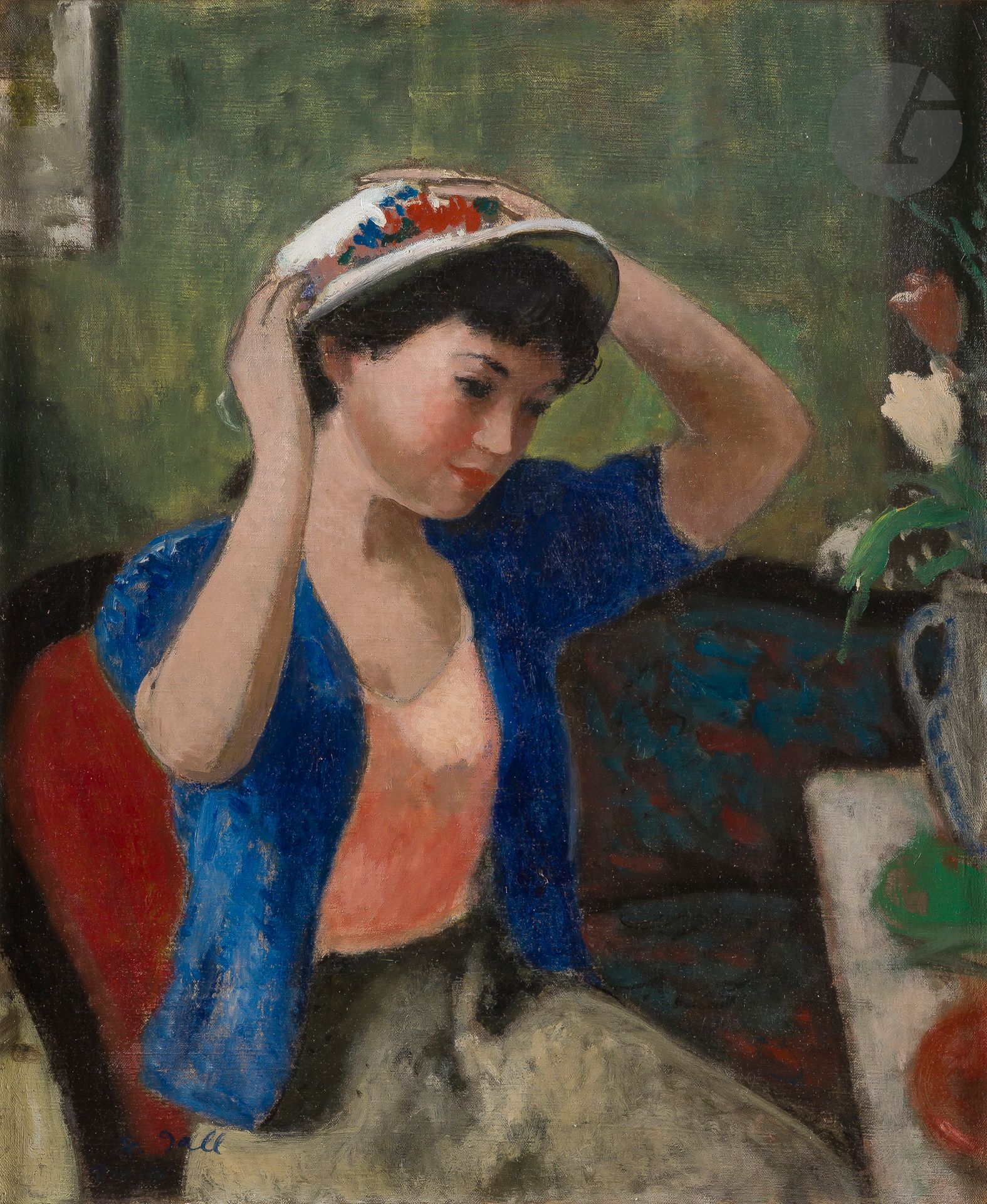 François Gall - Portrait d'Eugénie au chapeau