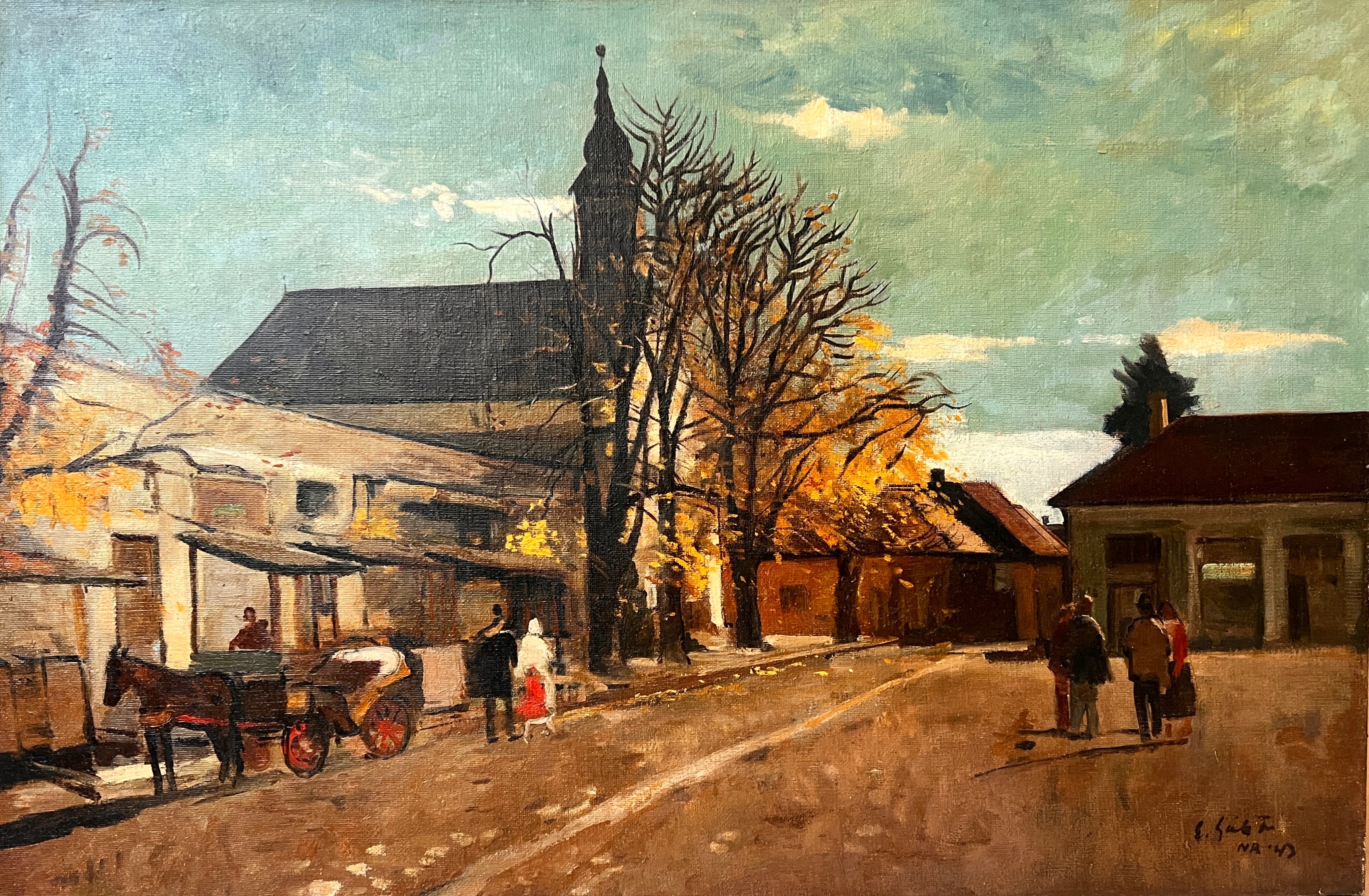 François Gall - Place du village de Nagybánya (Baia-Mare) - Artiss