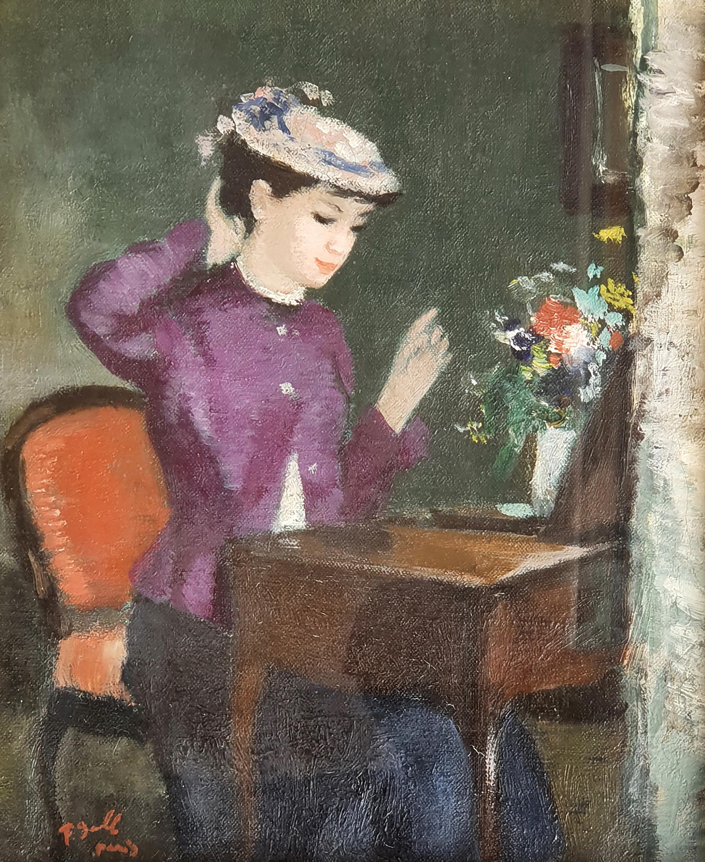 François Gall - Elégante au chapeau