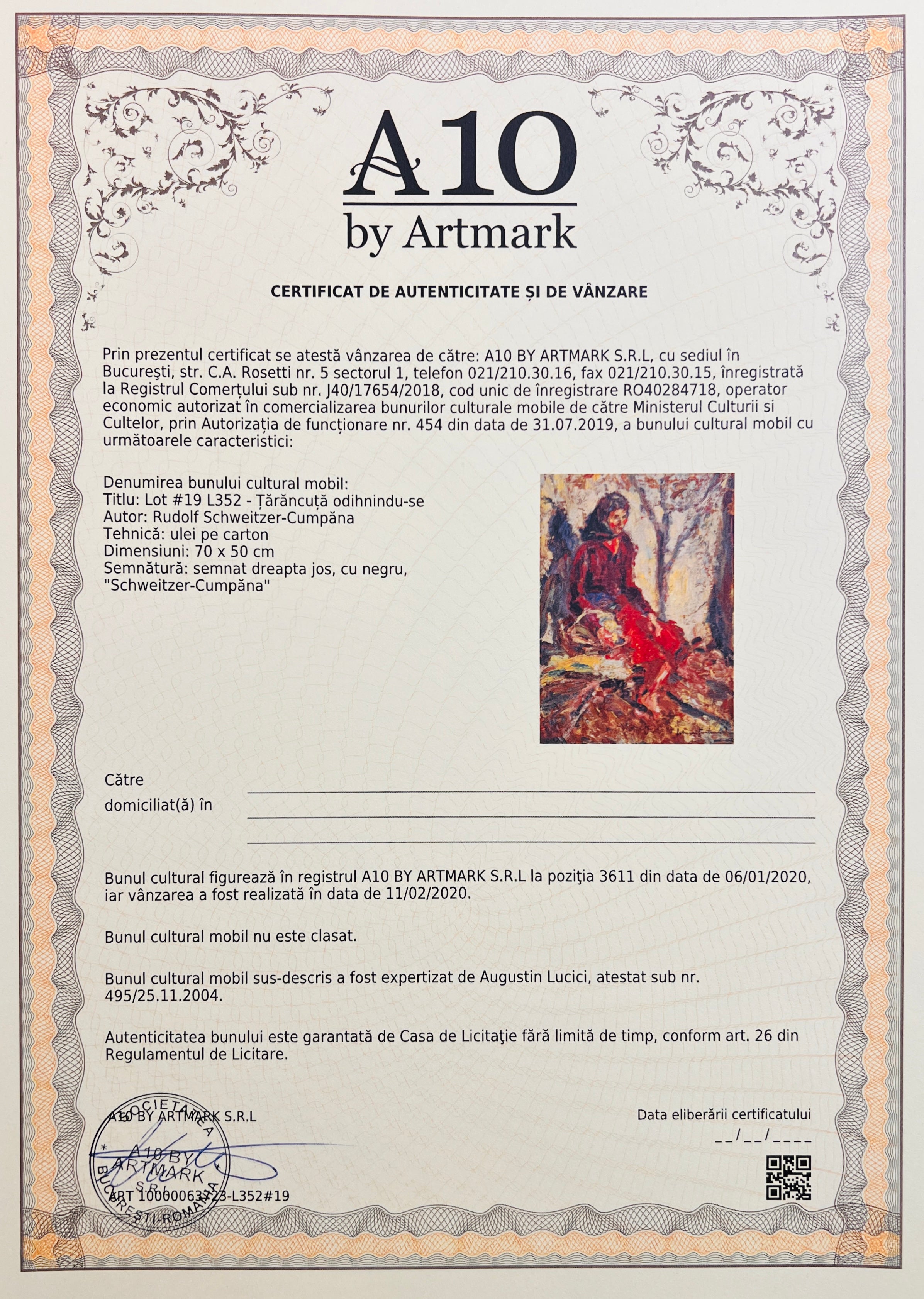 Rudolf Schweitzer-Cumpăna - Țărăncuță odihnindu-se - Artiss