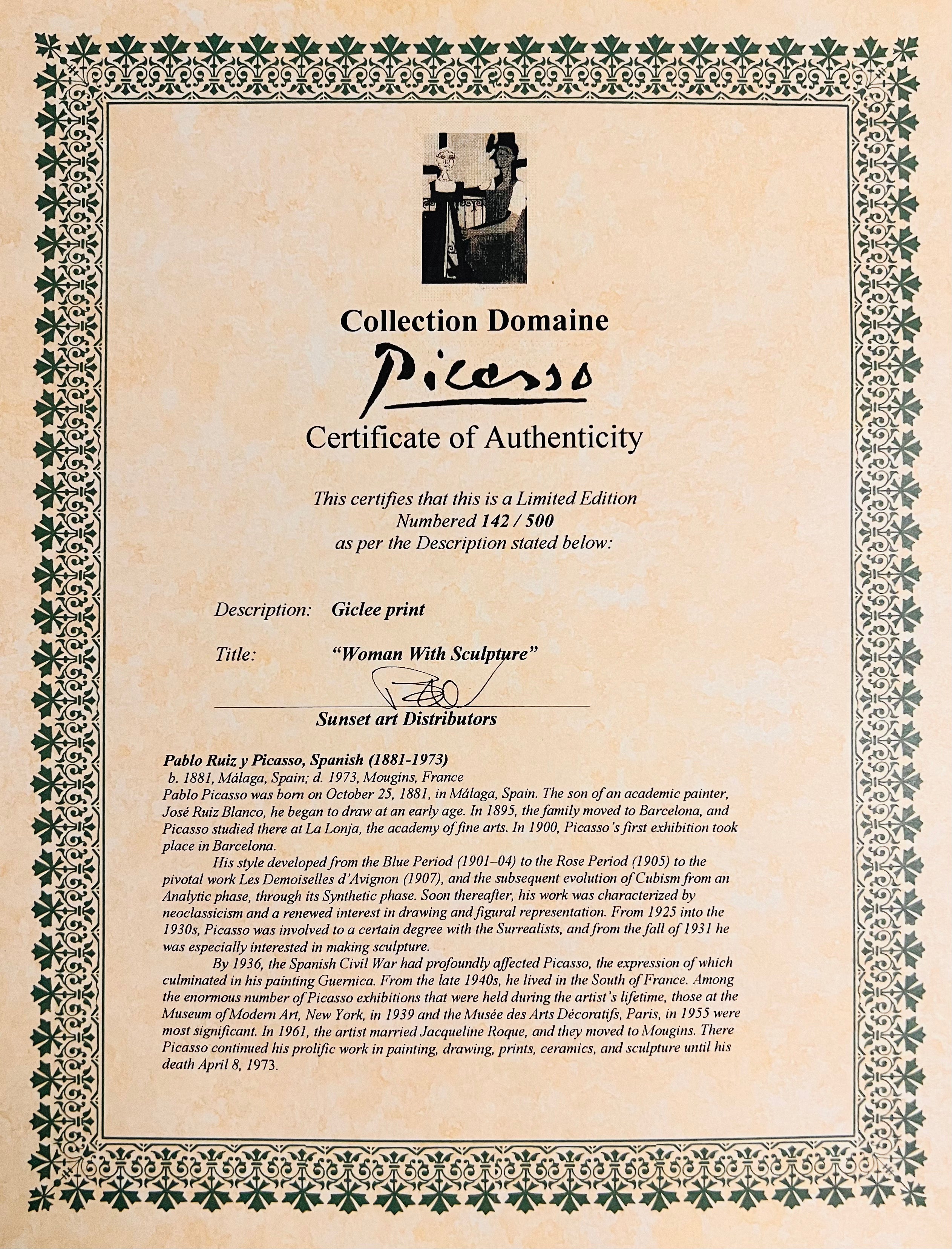 Pablo Picasso - Woman With Sculpture