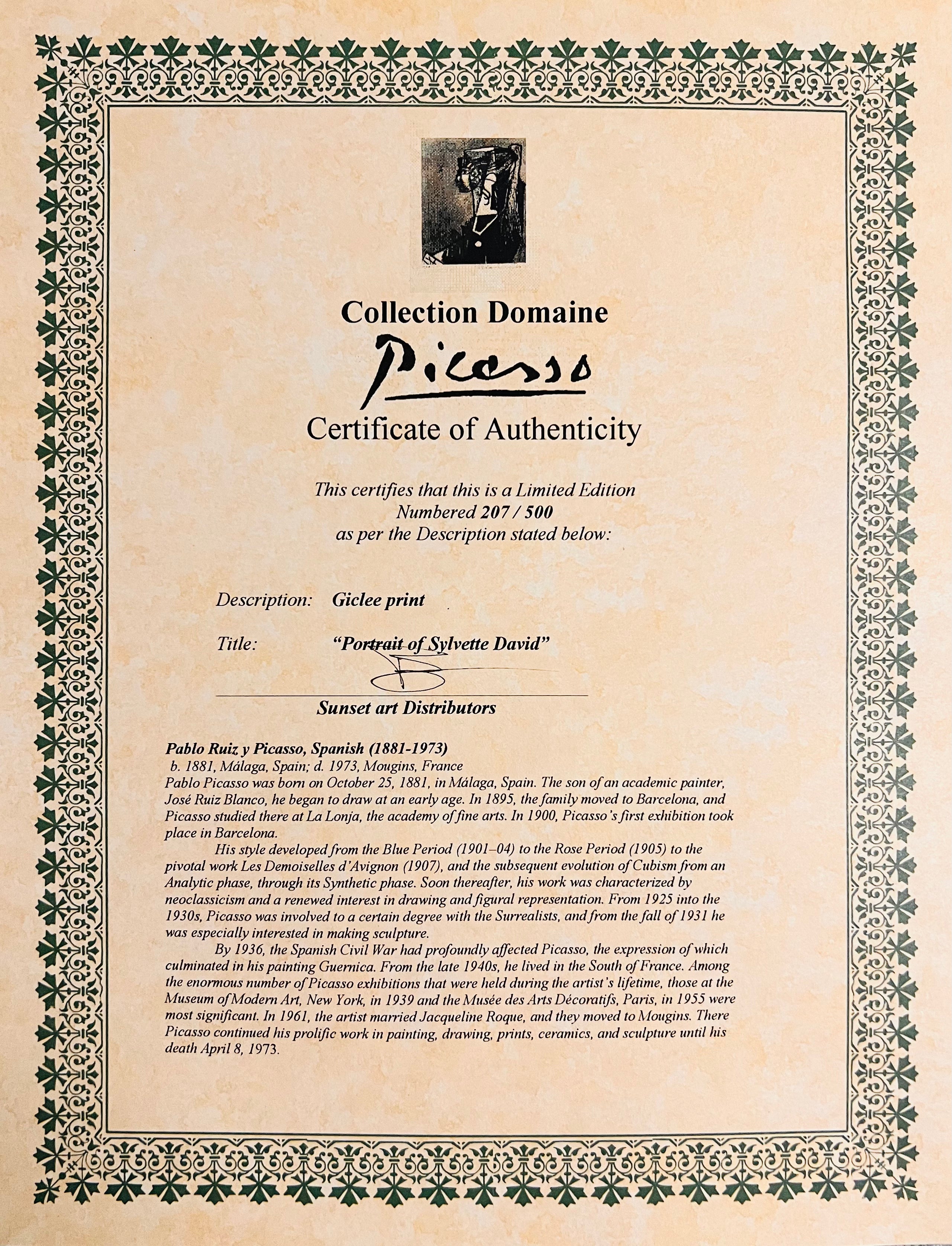 Pablo Picasso - Portrait of Sylvette David in Green Chair