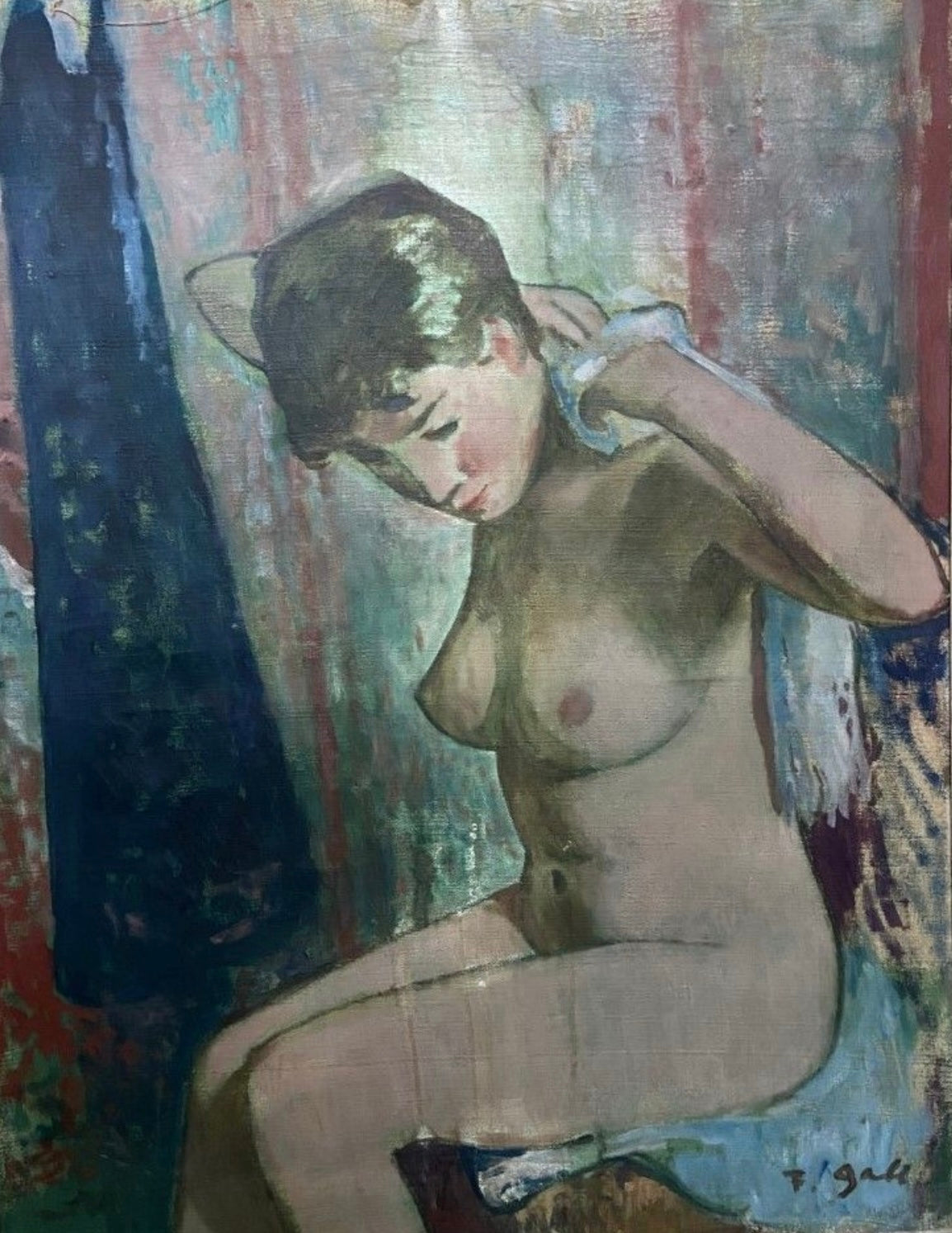 François Gall - Modèle nu assis