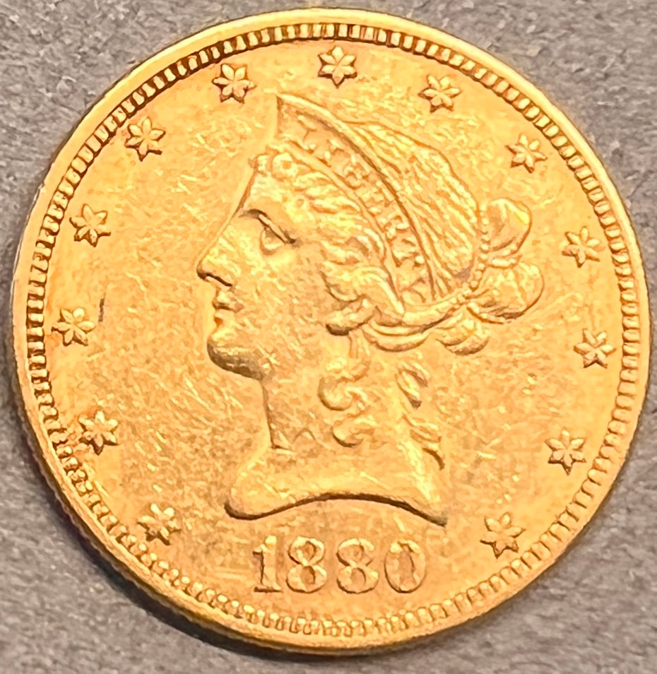 MONEDĂ 10 DOLARI 1880, STATELE UNITE, AUR