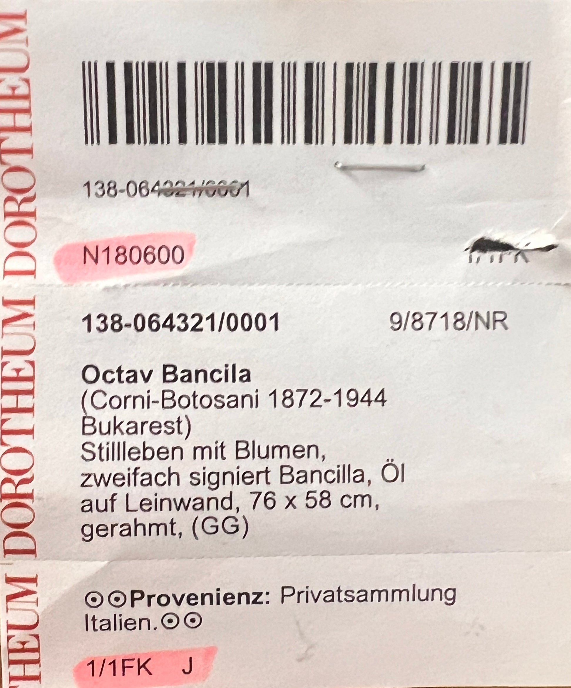 Octav Băncilă - Vas pictat cu garoafe