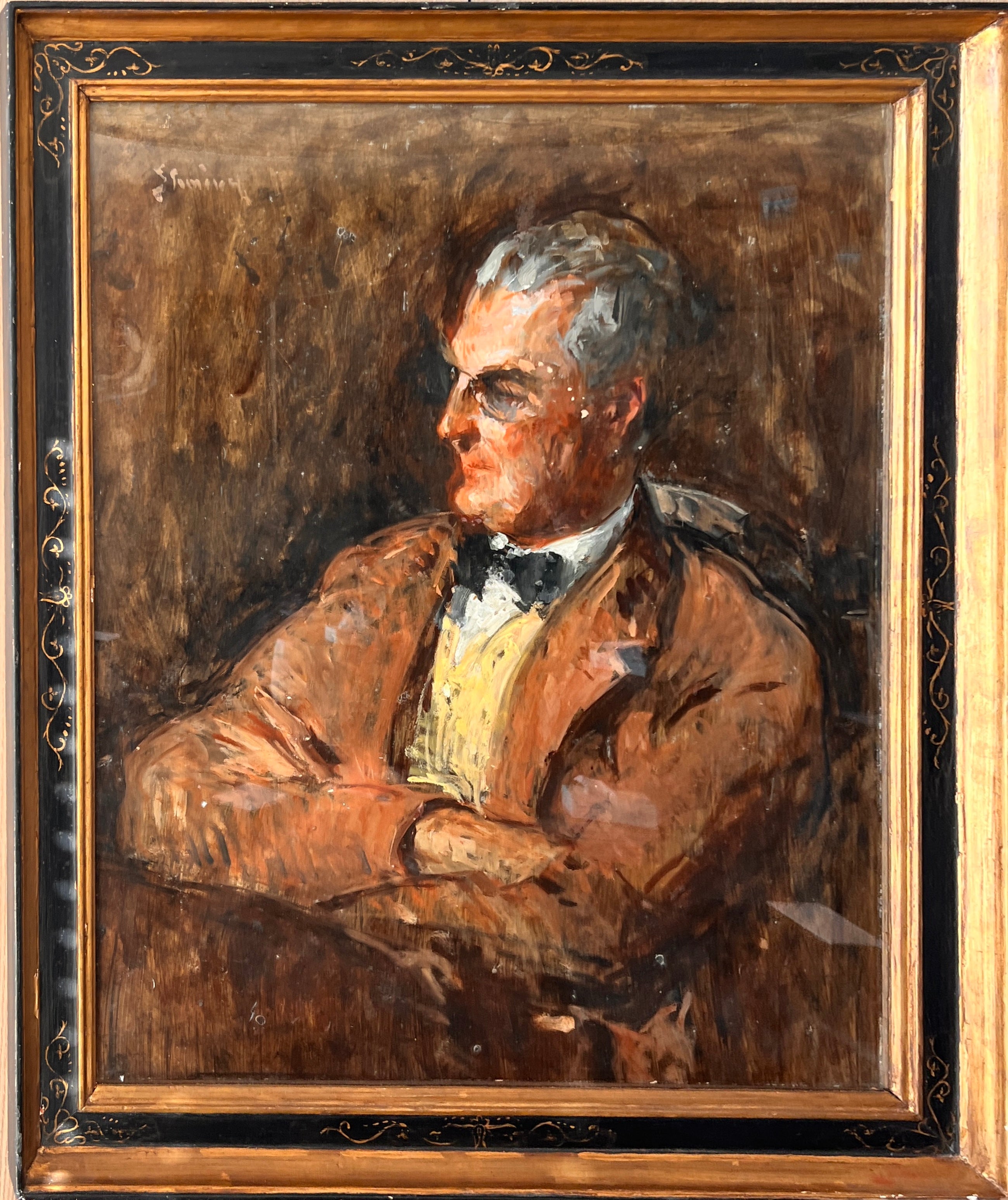 Eustatiu Stoenescu - Portrait d'homme en buste, au gilet jaune