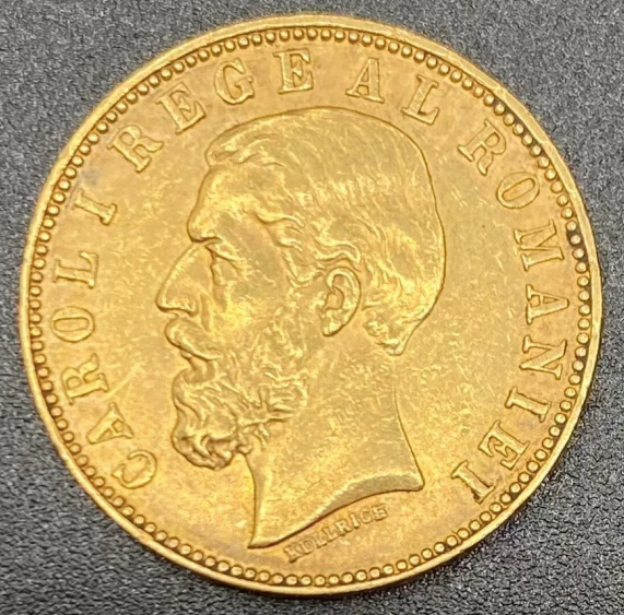 Monedă 20 Lei 1890, Carol I Rege al României, aur