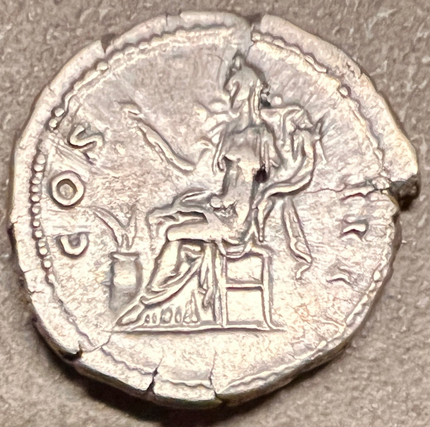 Monedă Denarius, Hadrian, tip Concordia, 124-125 e.n., argint (clasată Fond)