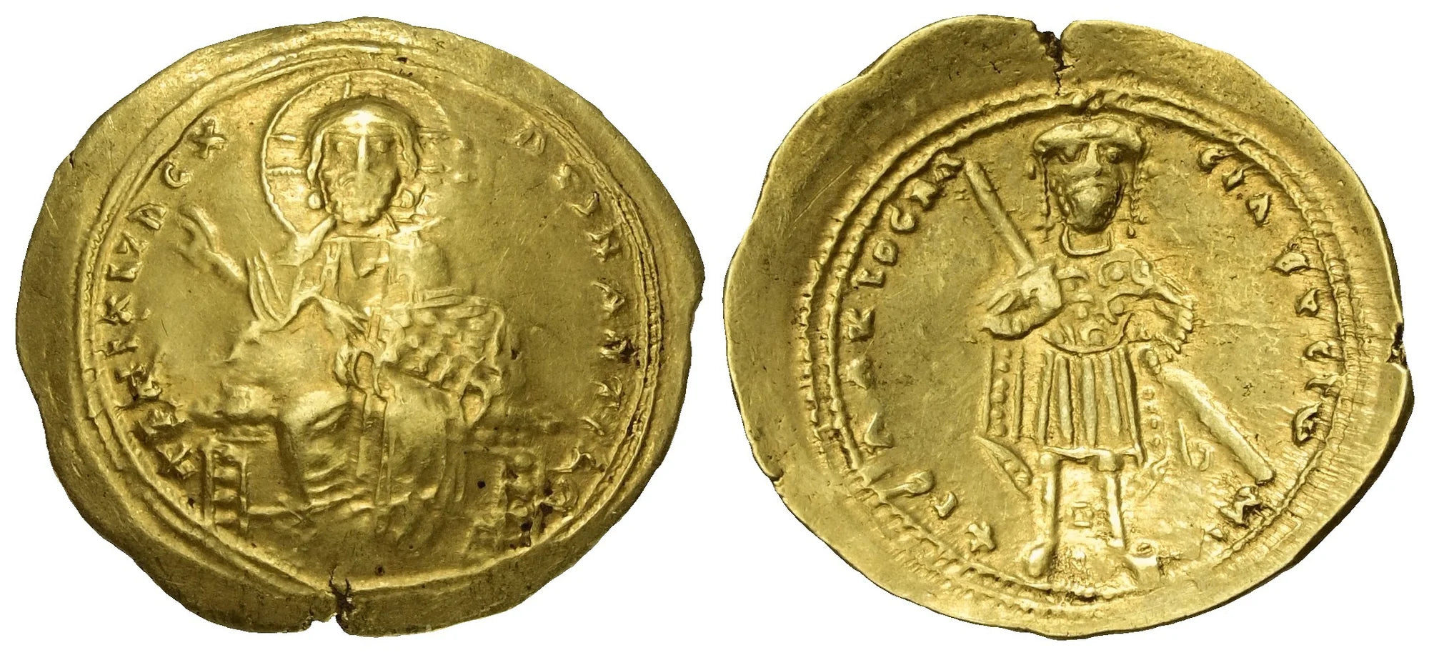 Monedă Histamenon Nomisma, Isaac I Comnenul, Imperiul Bizantin, 1057–1059 e.n., aur (clasată fond)