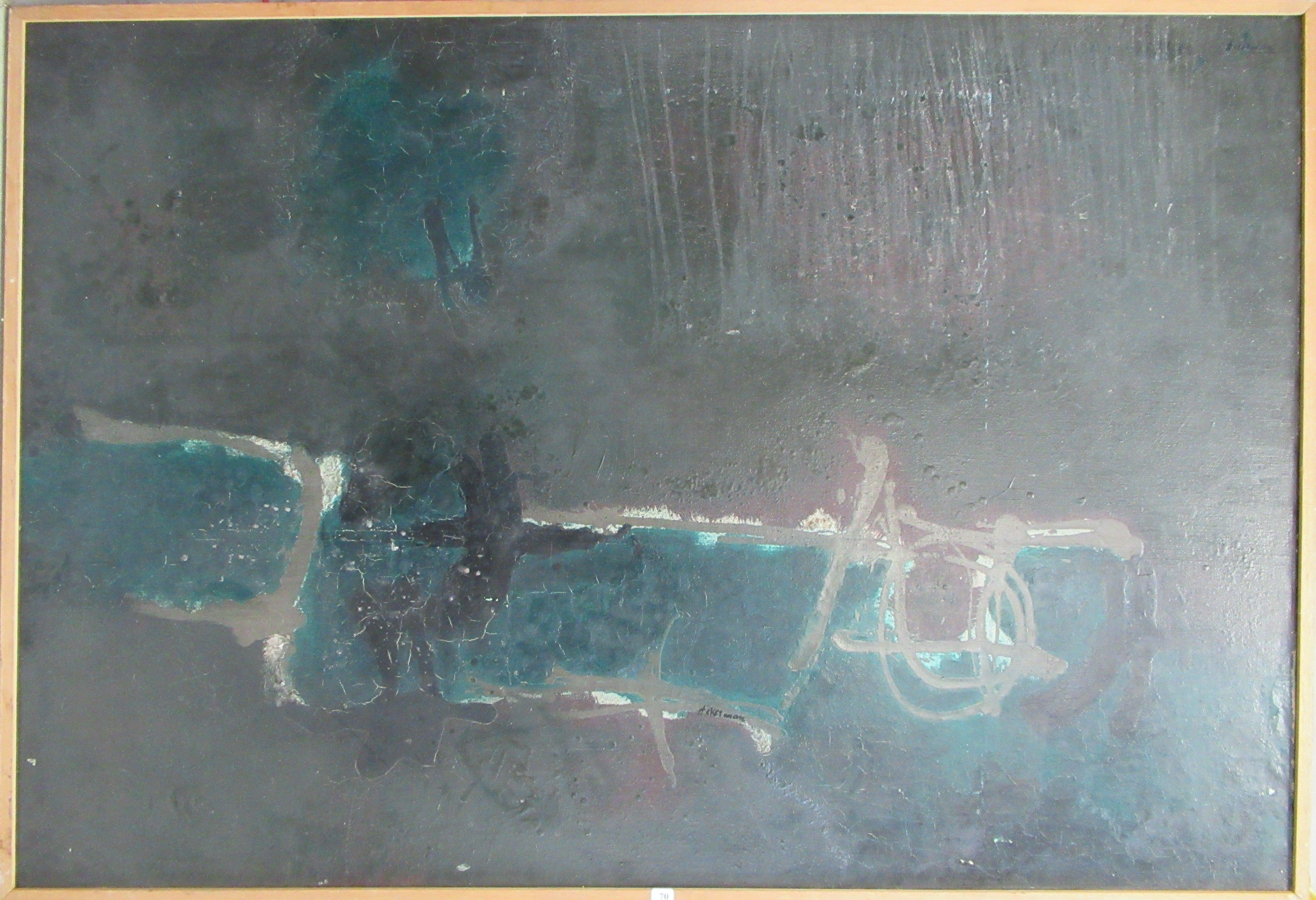 Paul Ackerman - Compozitie gri turcoaz