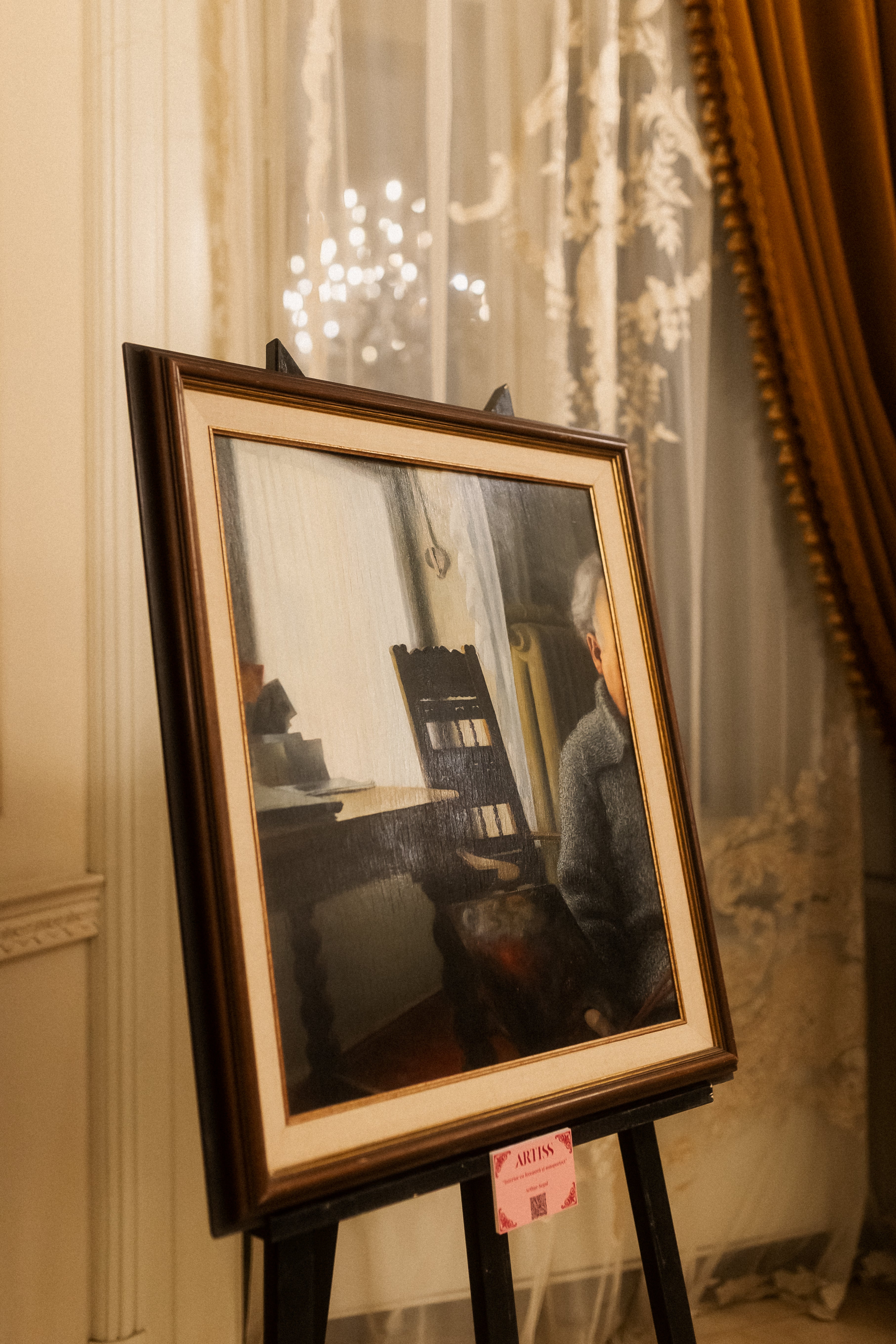 Arthur Segal - Interior cu fereastra si autoportret