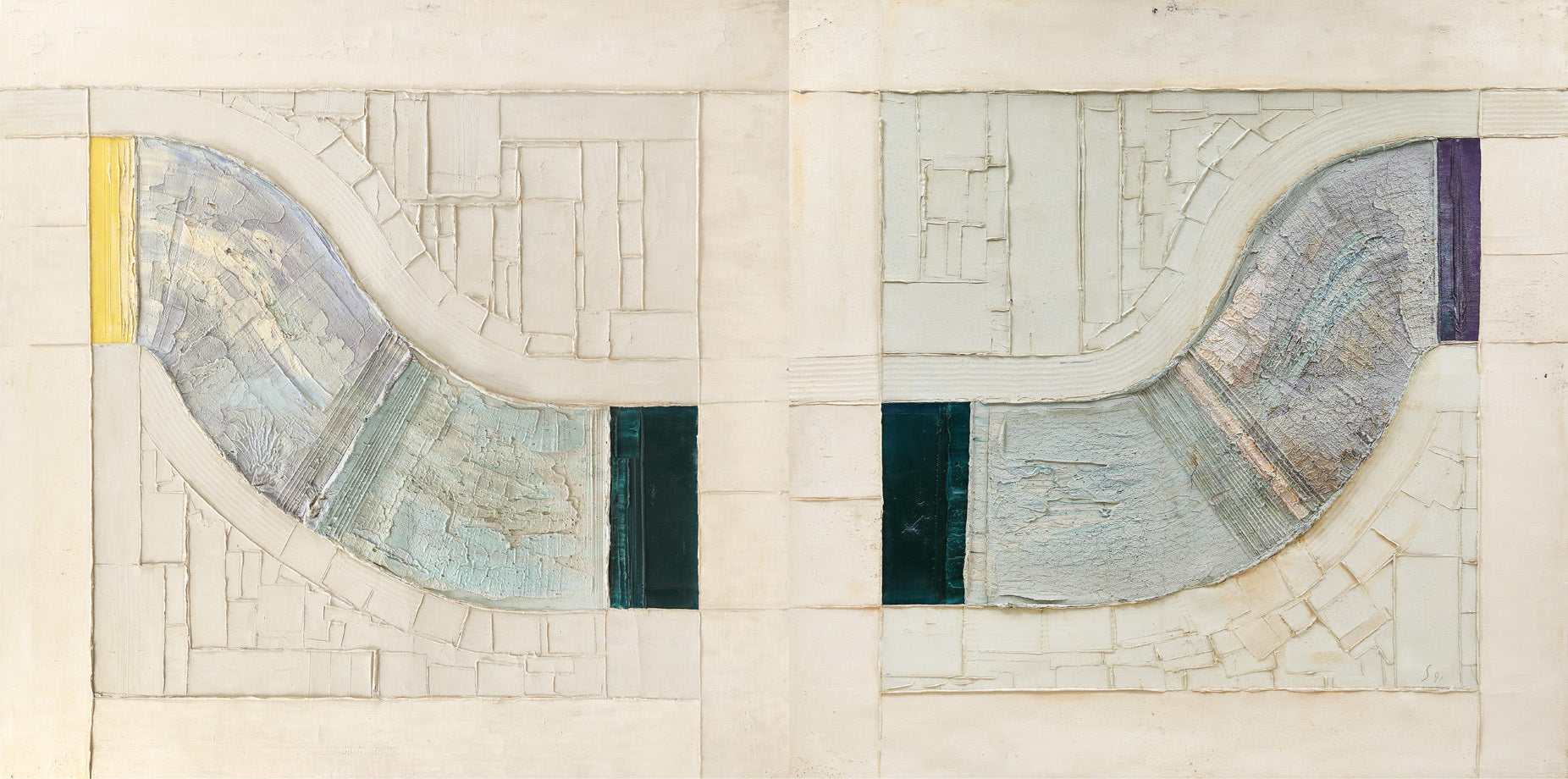Ștefan Râmniceanu - Composition abstraite, diptic - Artiss