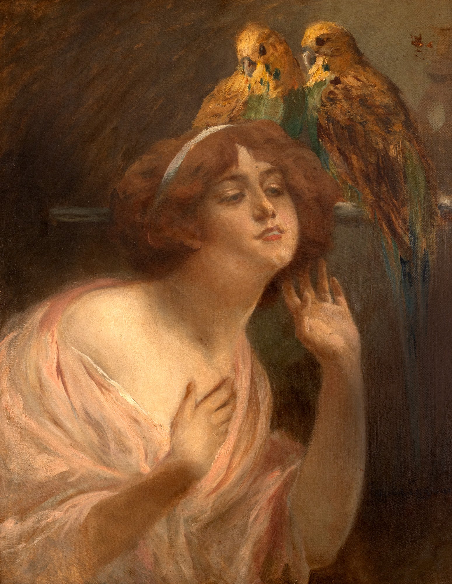 Vajda Zsigmond - Donna con Pappagall