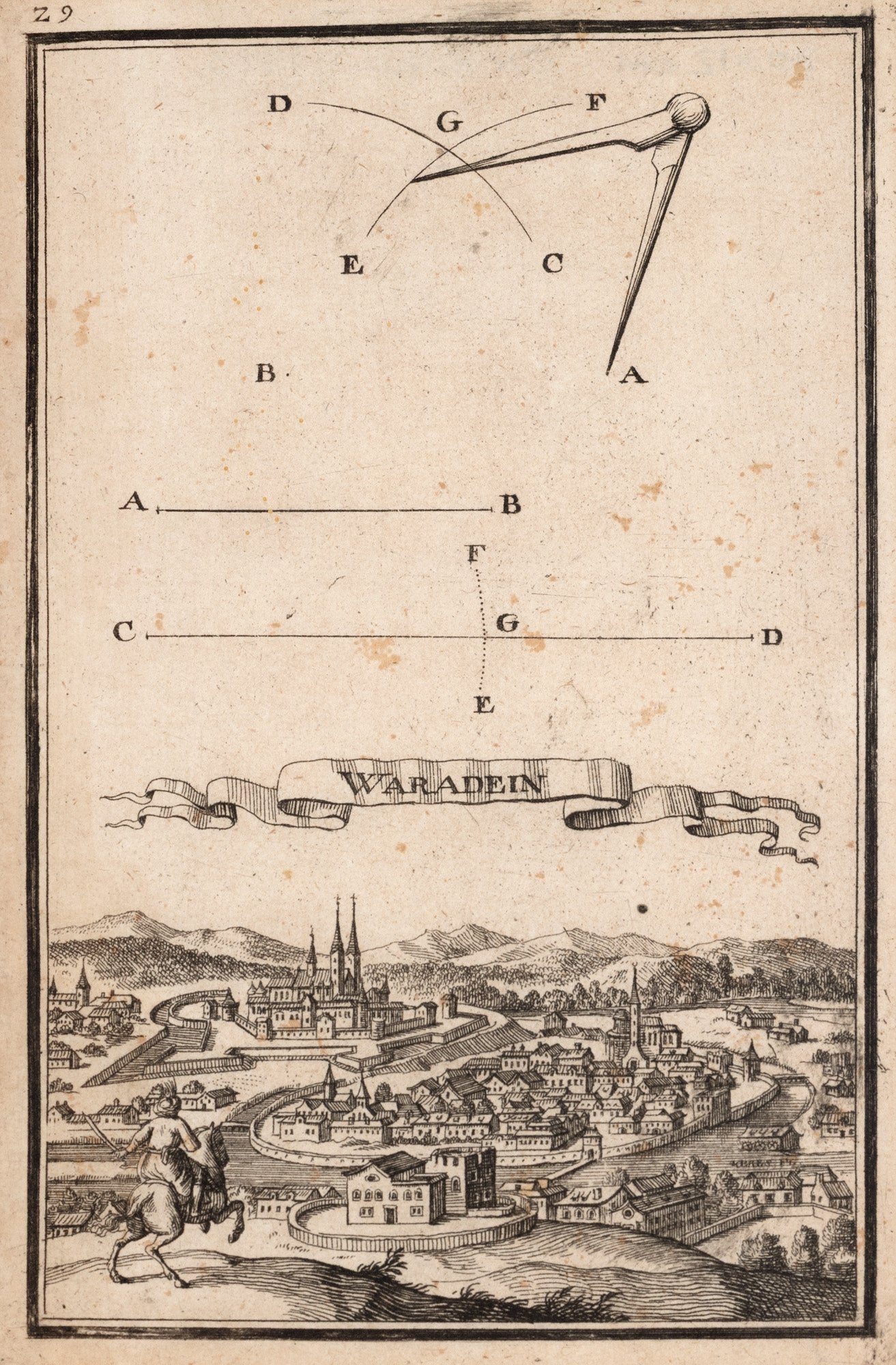 Vedută ”Waradein" (Oradea), de Anton Ernst Burckhard von Birckenstein, Laiden, 1689