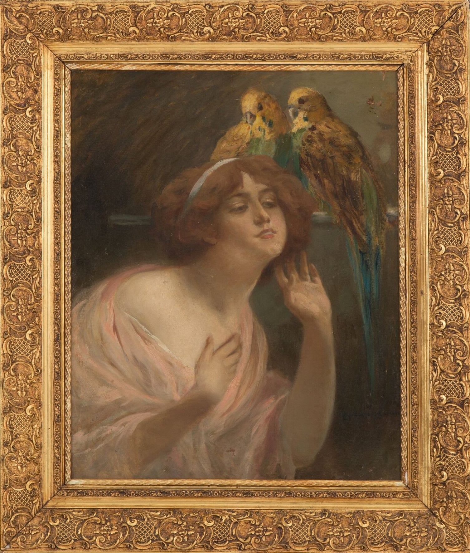Vajda Zsigmond - Donna con Pappagall