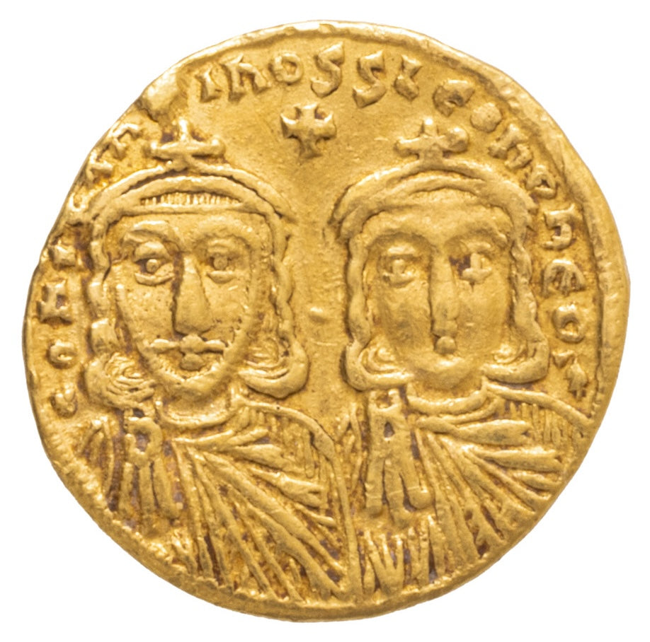 Monedă Solidus, Constantin V și Leon IV, Imperiul Bizantin, 756-764 e.n., aur (În clasare) - Artiss