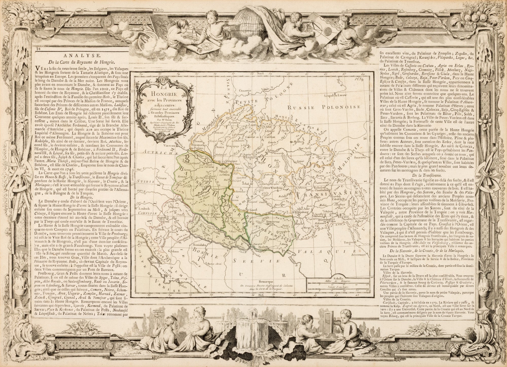 Hartă "La Hongrie avec les Provinces", de LOUIS CHARLES DESNOS și Brion de la Tour, Paris, 1766 - Artiss