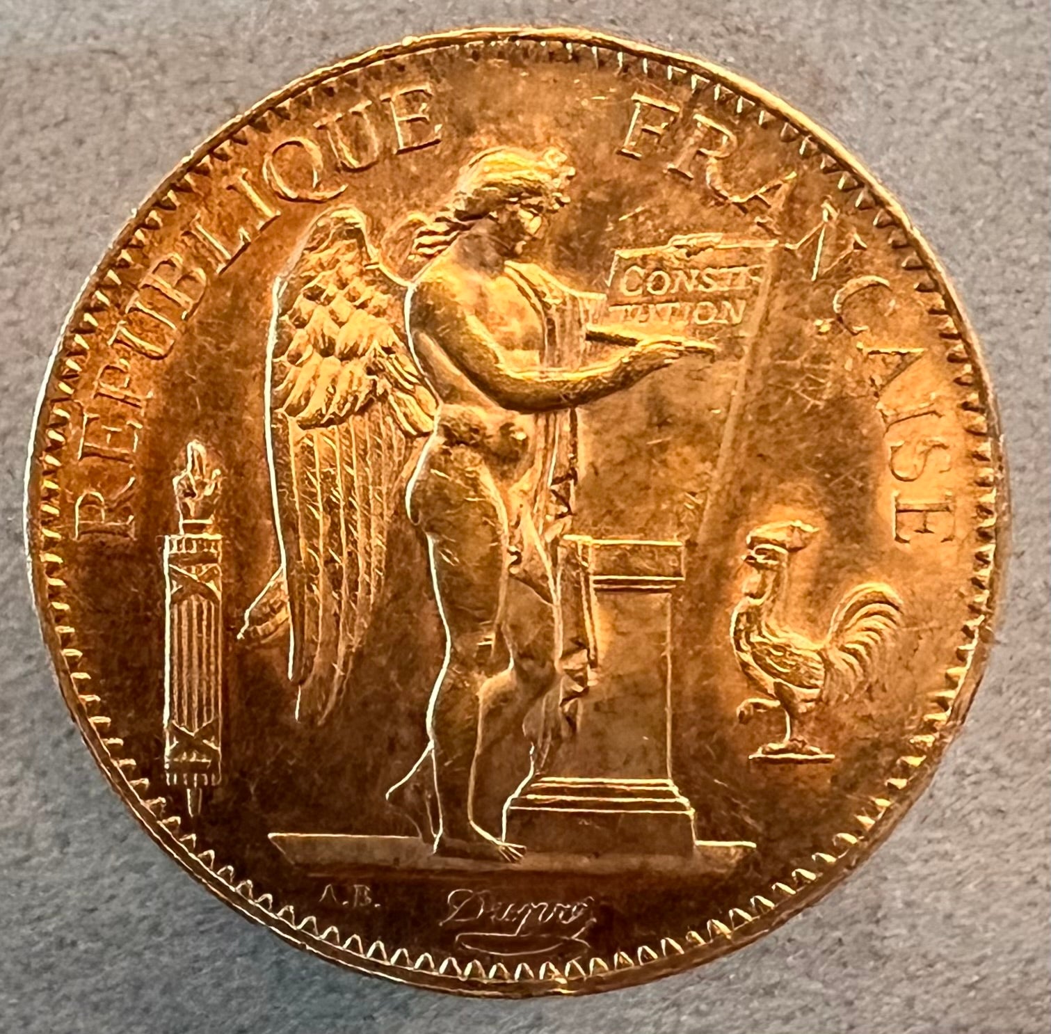 Monedă 100 Franci 1907, Franța, aur - Artiss