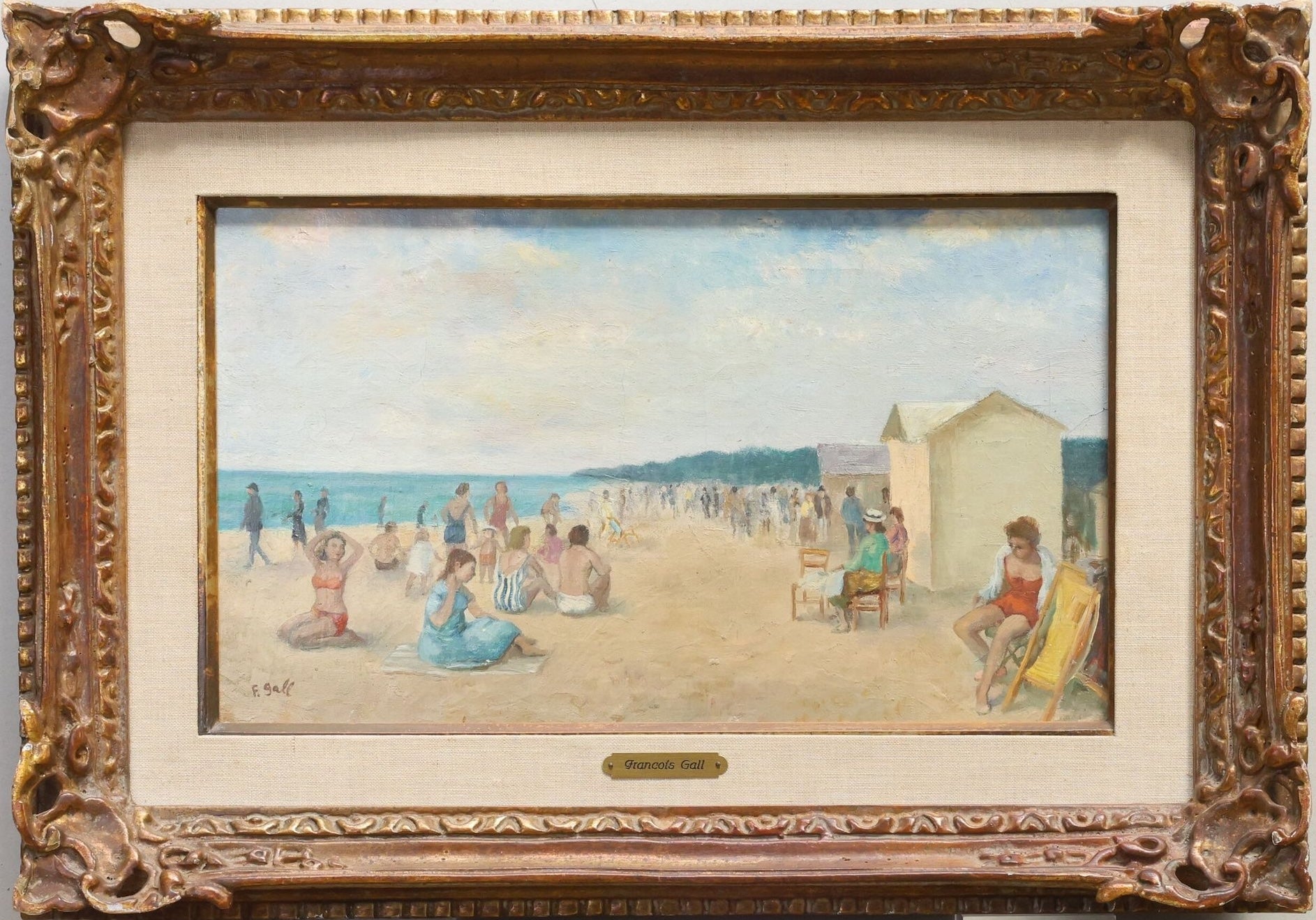 François Gall - Bord de plage animé - Artiss