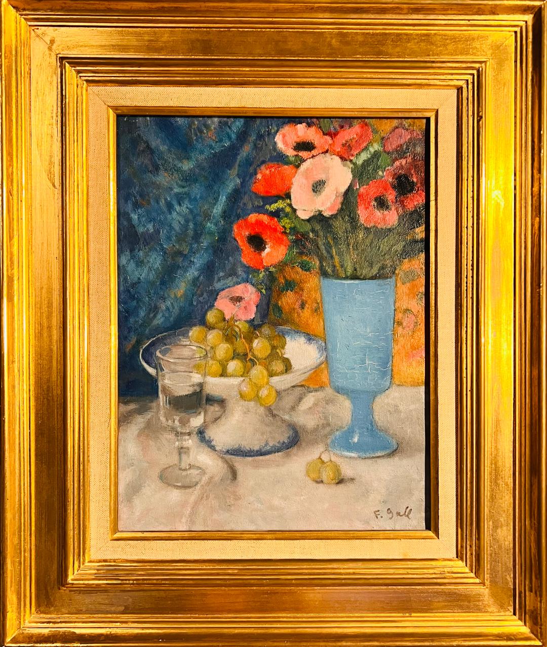 François Gall - Nature morte aux fleurs et raisin