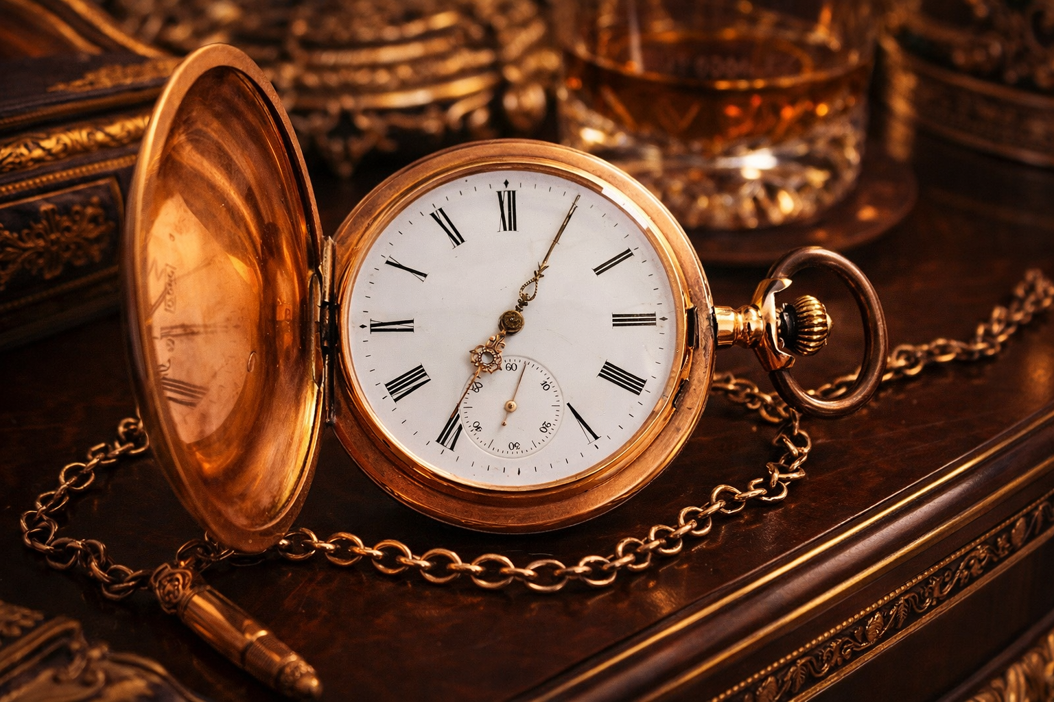 Ceas de buzunar aur 14K, 55 mm, 22 rubine, Spiral Breguet – tip hunter, N° 35020, 1890-1915 - Artiss