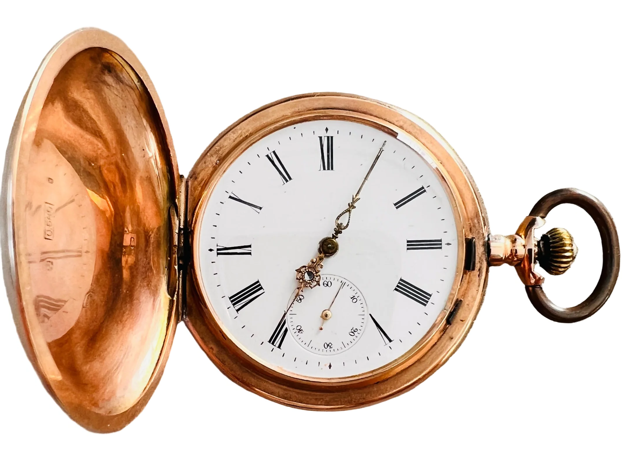 Ceas de buzunar aur 14K, 55 mm, 22 rubine, Spiral Breguet – tip hunter, N° 35020, 1890-1915 - Artiss