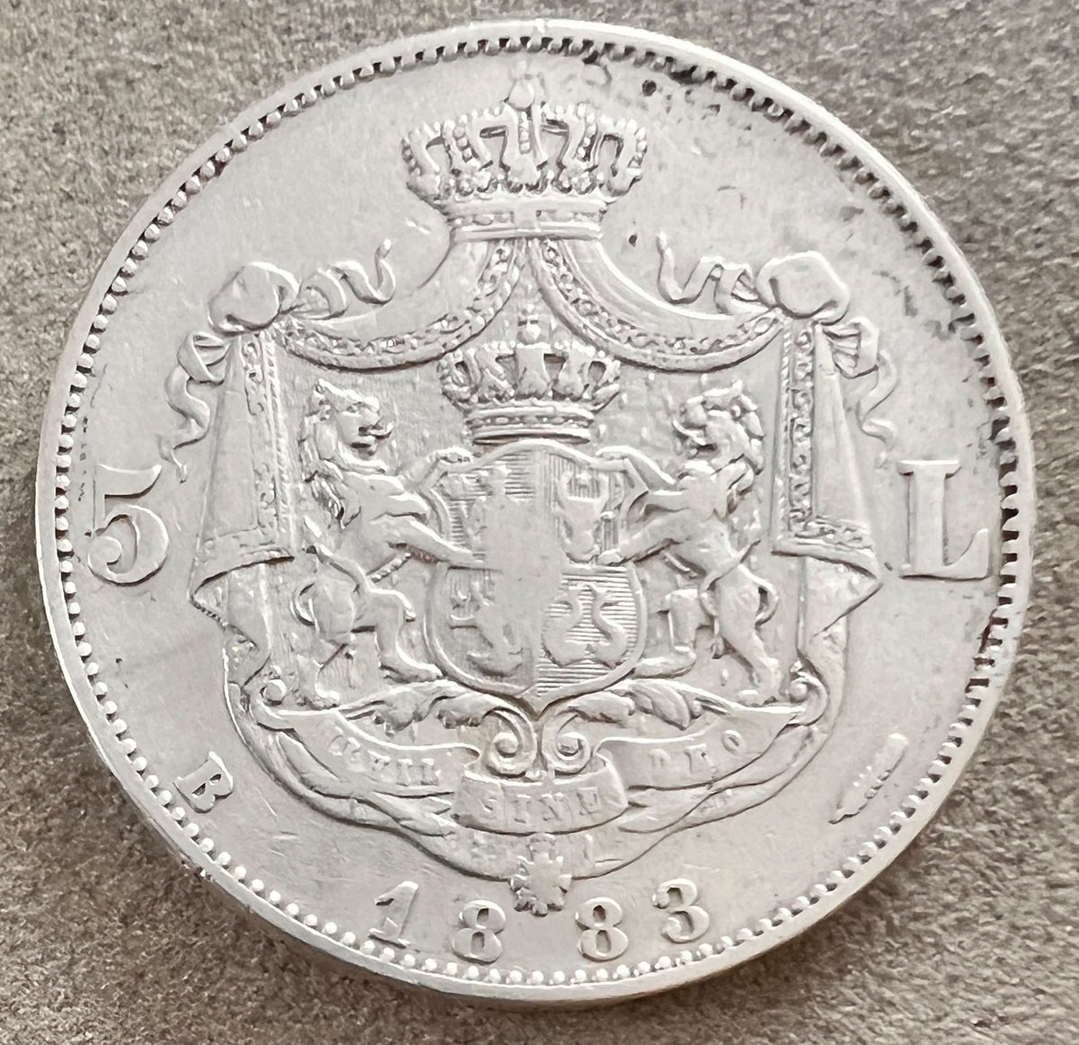 MONEDĂ 5 LEI CAROL I, 1881, ARGINT
