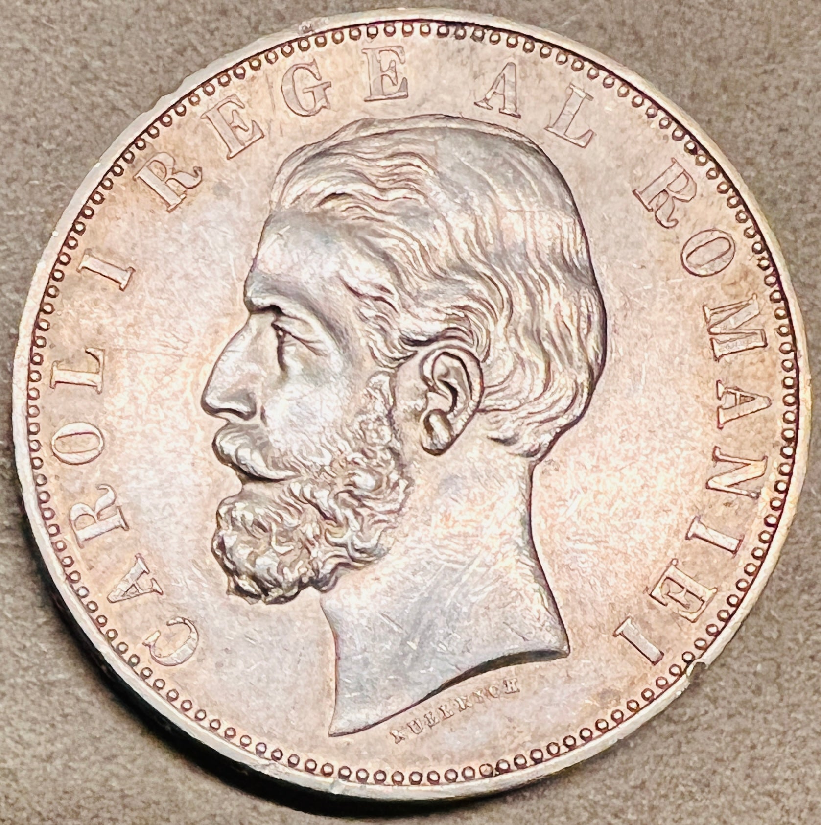 Monedă  5 lei Carol I, 1883, argint