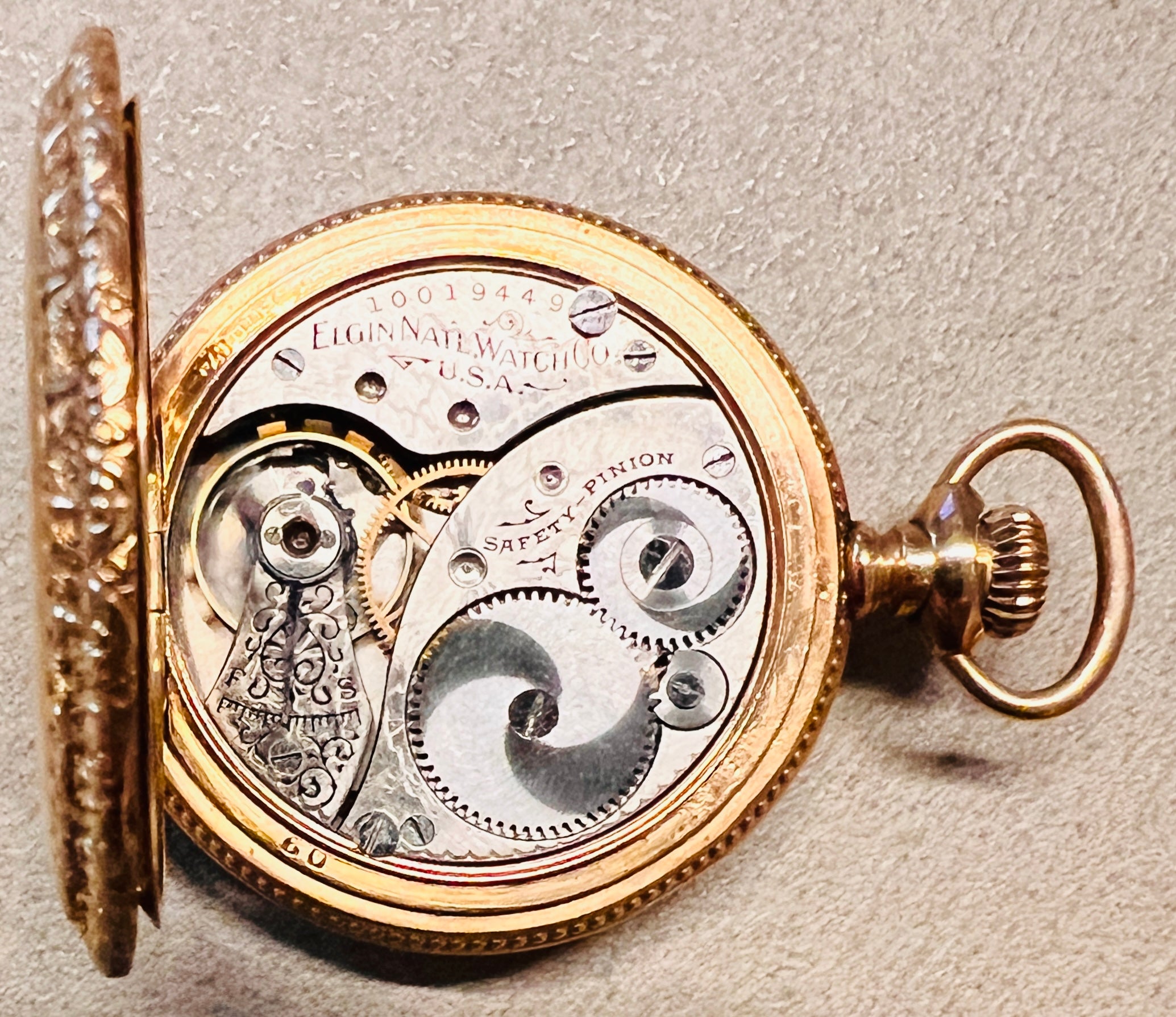 Ceas de buzunar Elgin, placat cu aur, 36 mm, 38.72 g, cca.1903 - Artiss