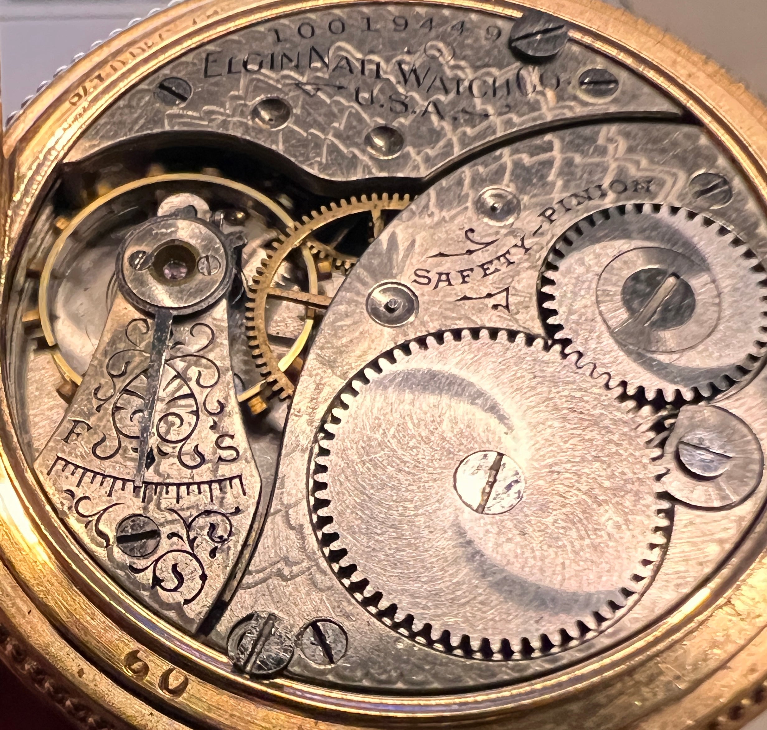 Ceas de buzunar Elgin, placat cu aur, 36 mm, 38.72 g, cca.1903 - Artiss