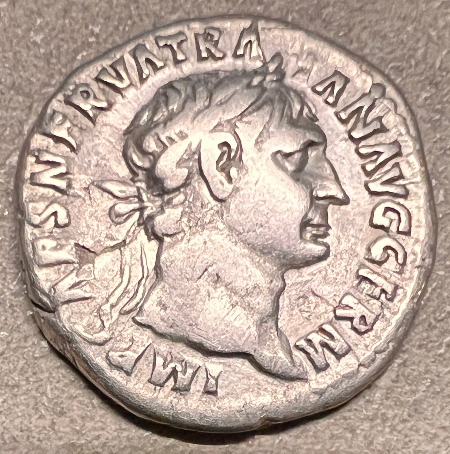 Monedă Denarius, Traian, tip Abundantia, 98-99 e.n., argint (clasată fond)
