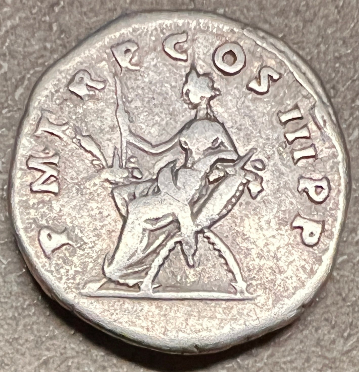 Monedă Denarius, Traian, tip Abundantia, 98-99 e.n., argint (clasată fond)