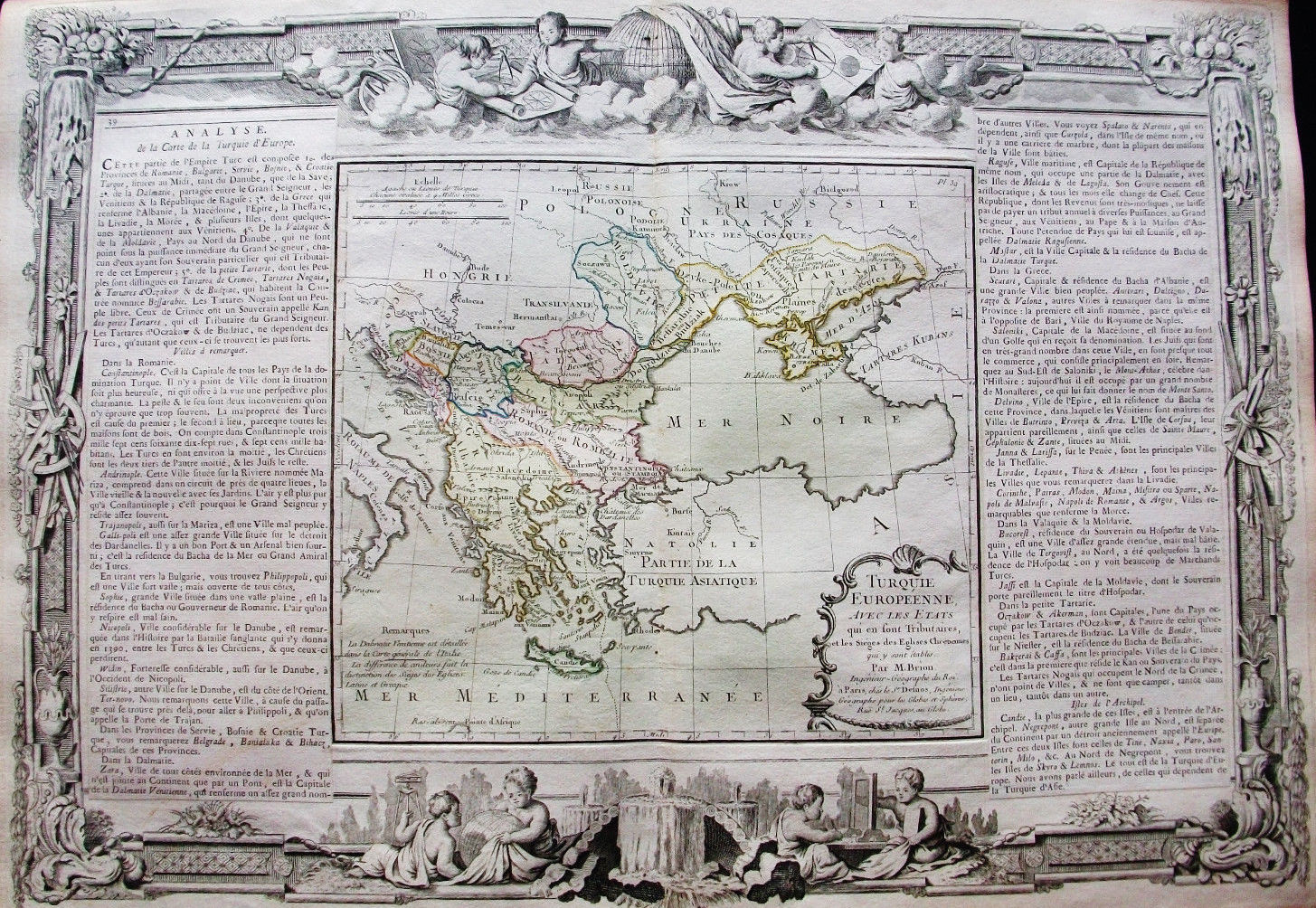 Hartă "Turquie Europeenne", de LOUIS CHARLES DESNOS și Brion de la Tour, Paris, 1766 - Artiss