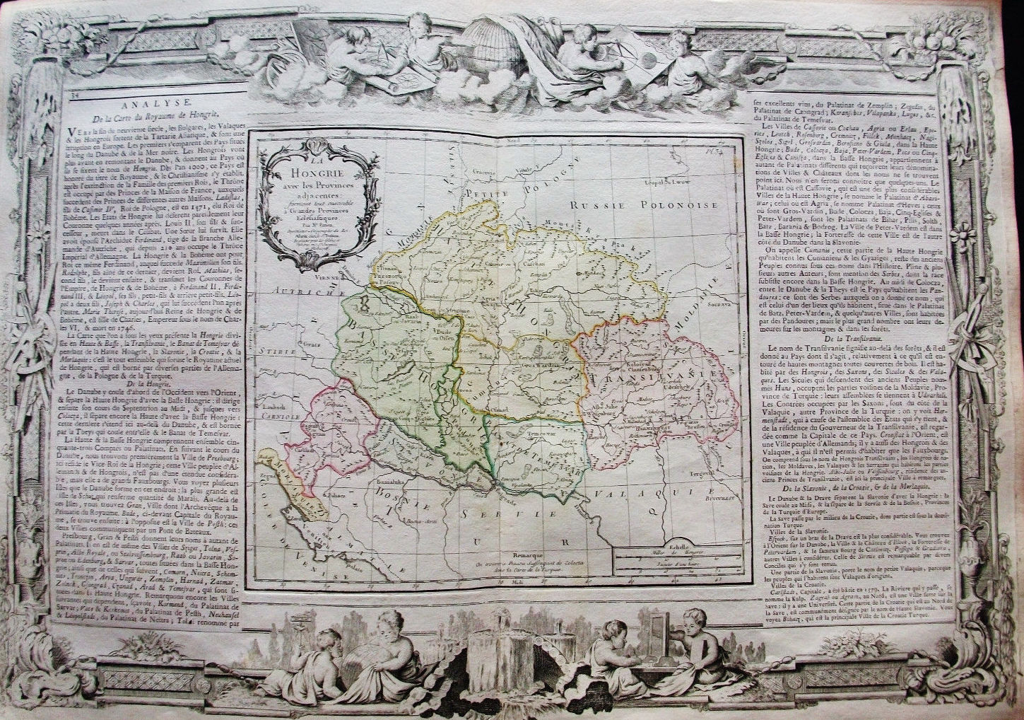 Hartă "La Hongrie avec les Provinces", de LOUIS CHARLES DESNOS și Brion de la Tour, Paris, 1766 - Artiss