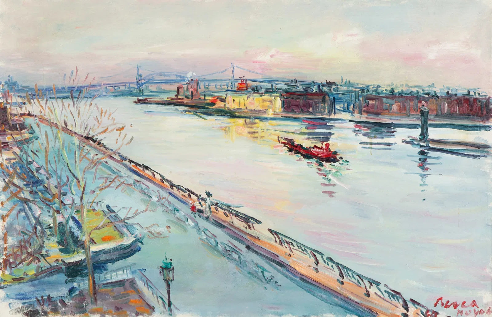Dimitrie Berea - A Morning on the East River, New York