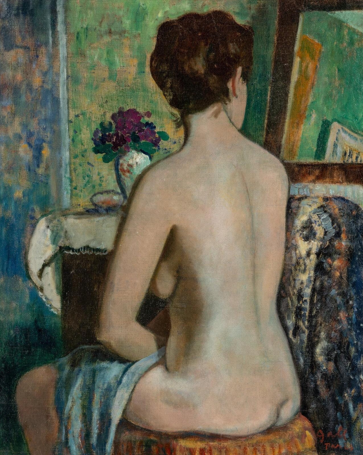 François Gall -  Femme nue à sa toilette