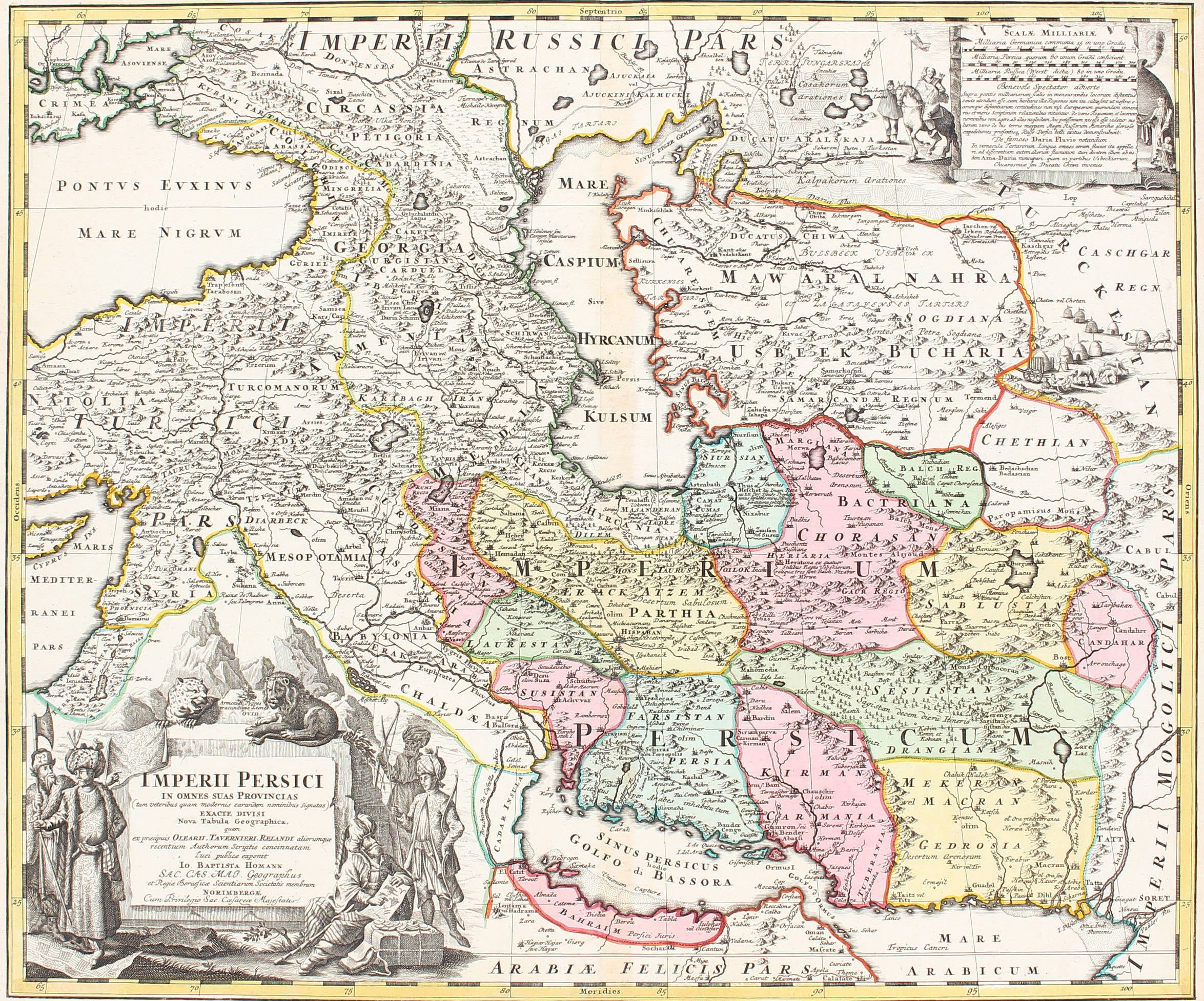 HARTĂ "Imperii Persici", DE JOHANN BAPTIST HOMANN, NÜRNBERG, 1730 - Artiss