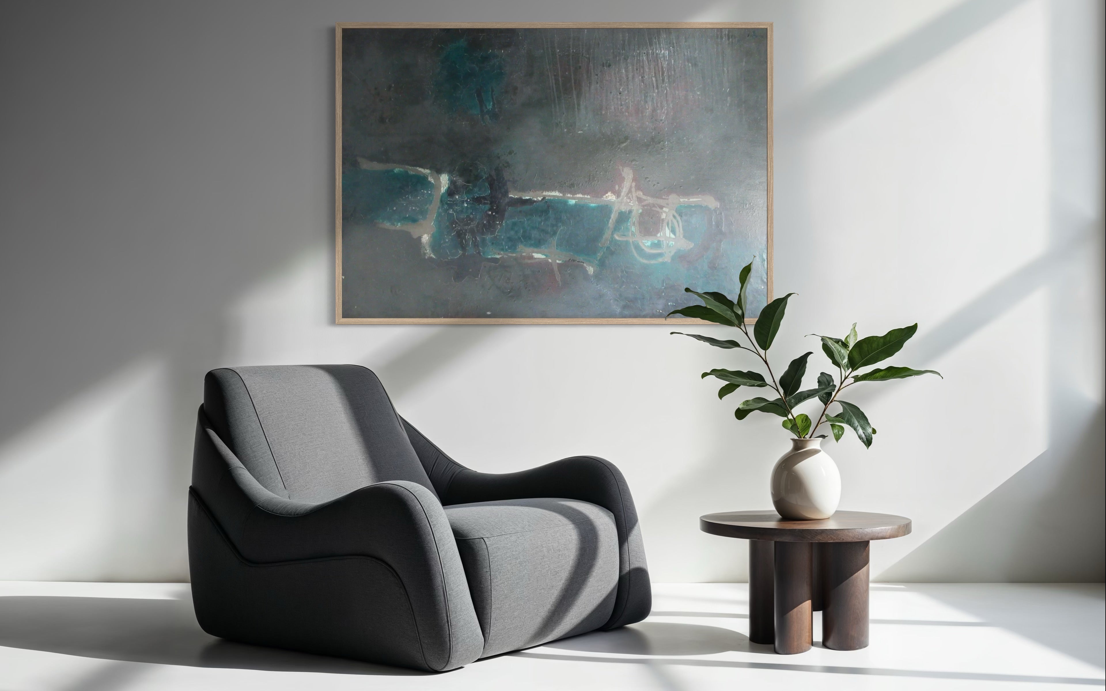 Paul Ackerman - Compozitie gri turcoaz