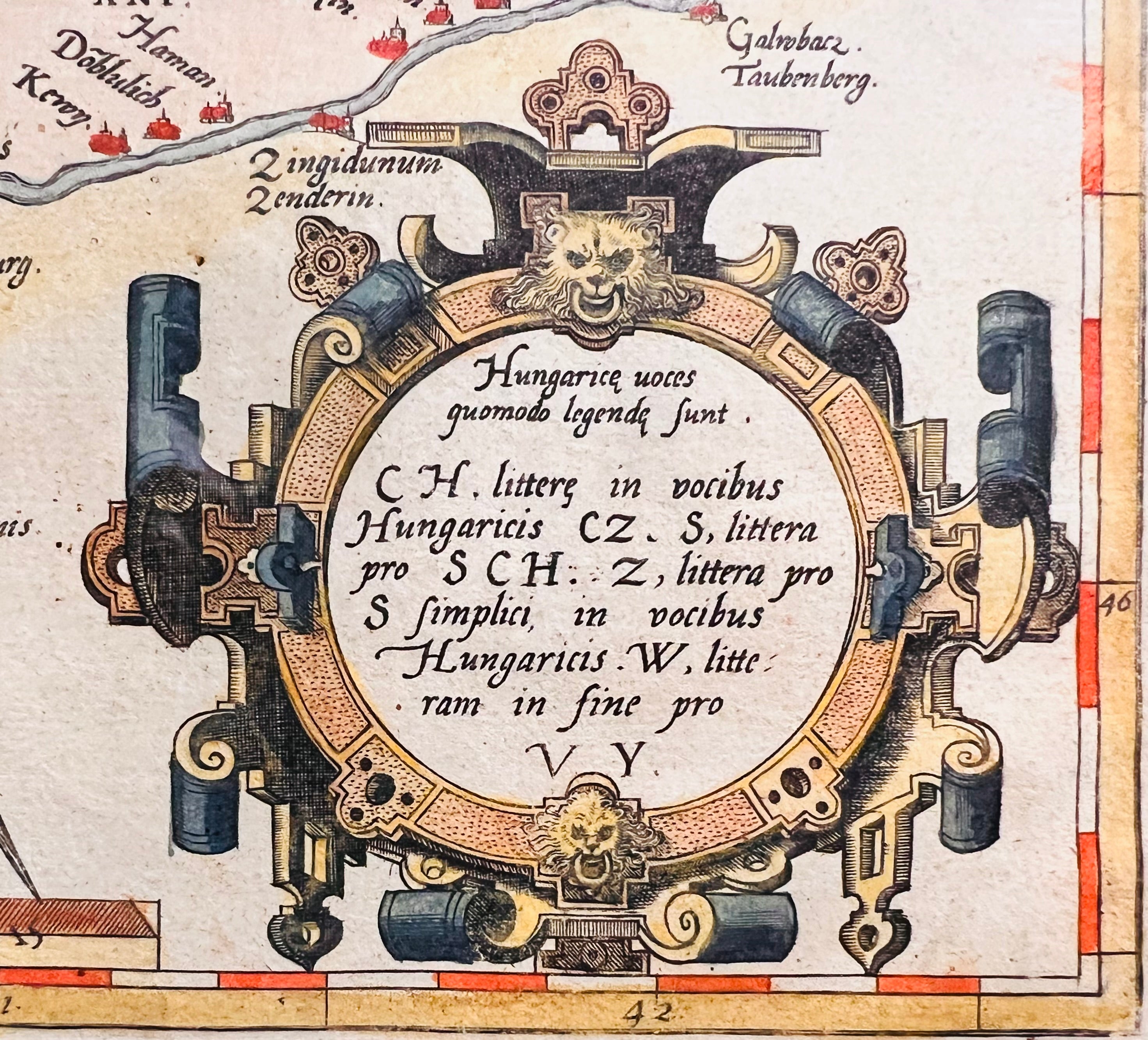 Hartă ”Hungariae Descriptio”, de Abraham Ortelius, atlasul Theatrum Orbis Terrarum, Antwerp, 1581 - Artiss