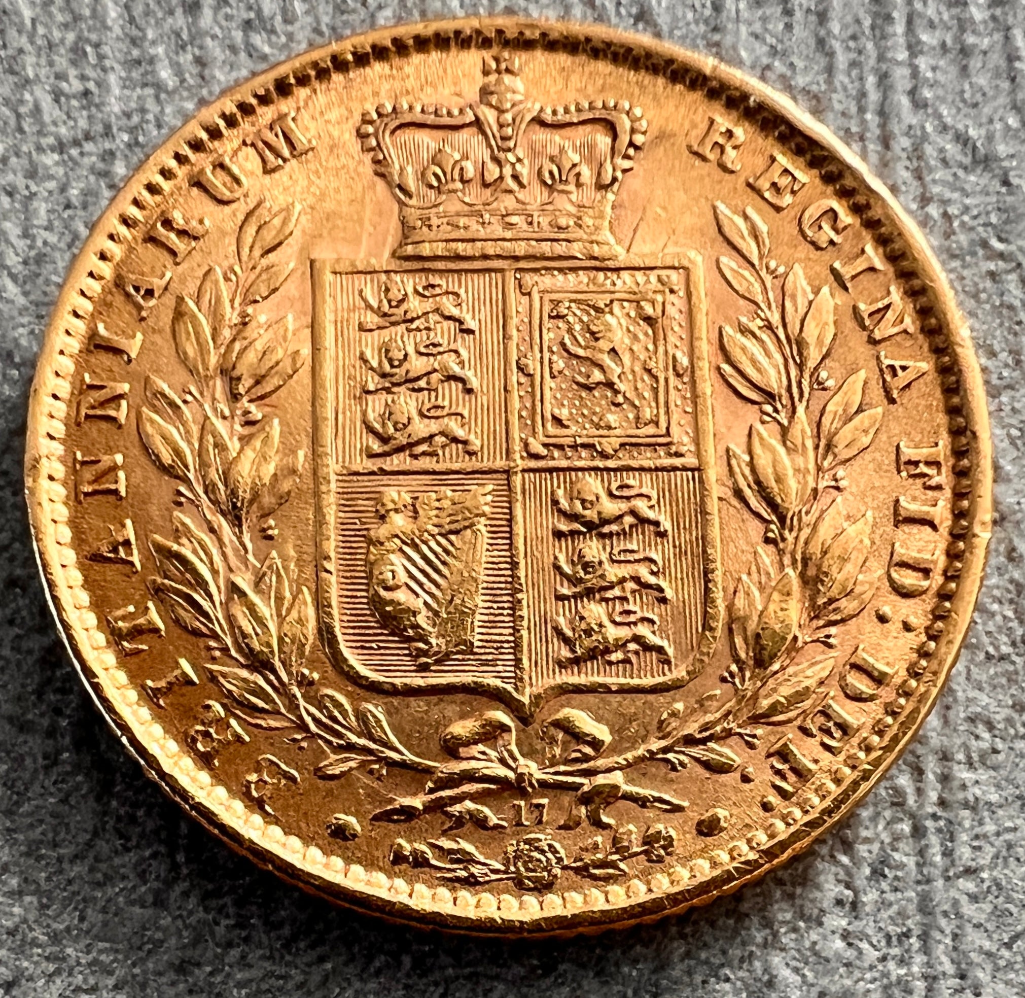 Monedă 1 Sovereign 1872, Victoria, Marea Britanie, aur