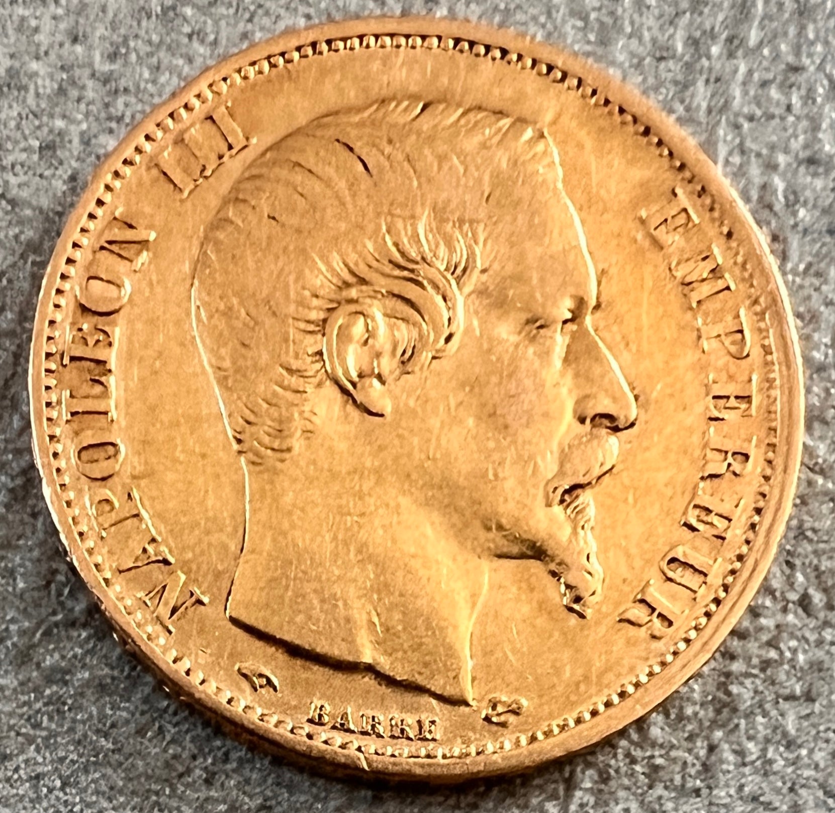 MONEDĂ 20 FRANCI Napoléon III, Paris, 1859, FRANȚA, AUR