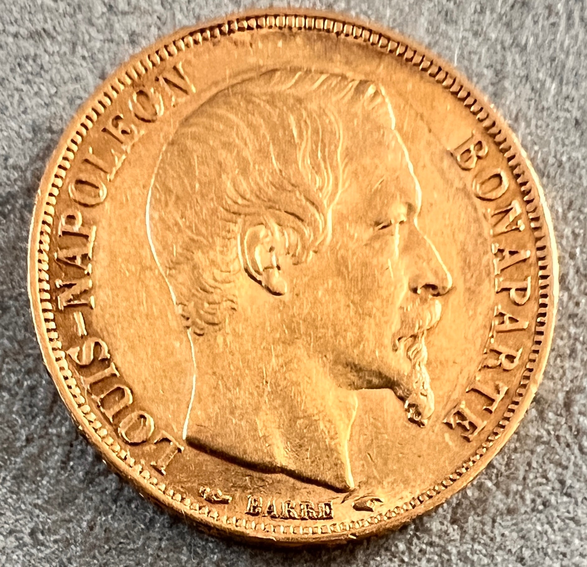 MONEDĂ 20 FRANCI Napoléon III, Paris, 1852, FRANȚA, AUR