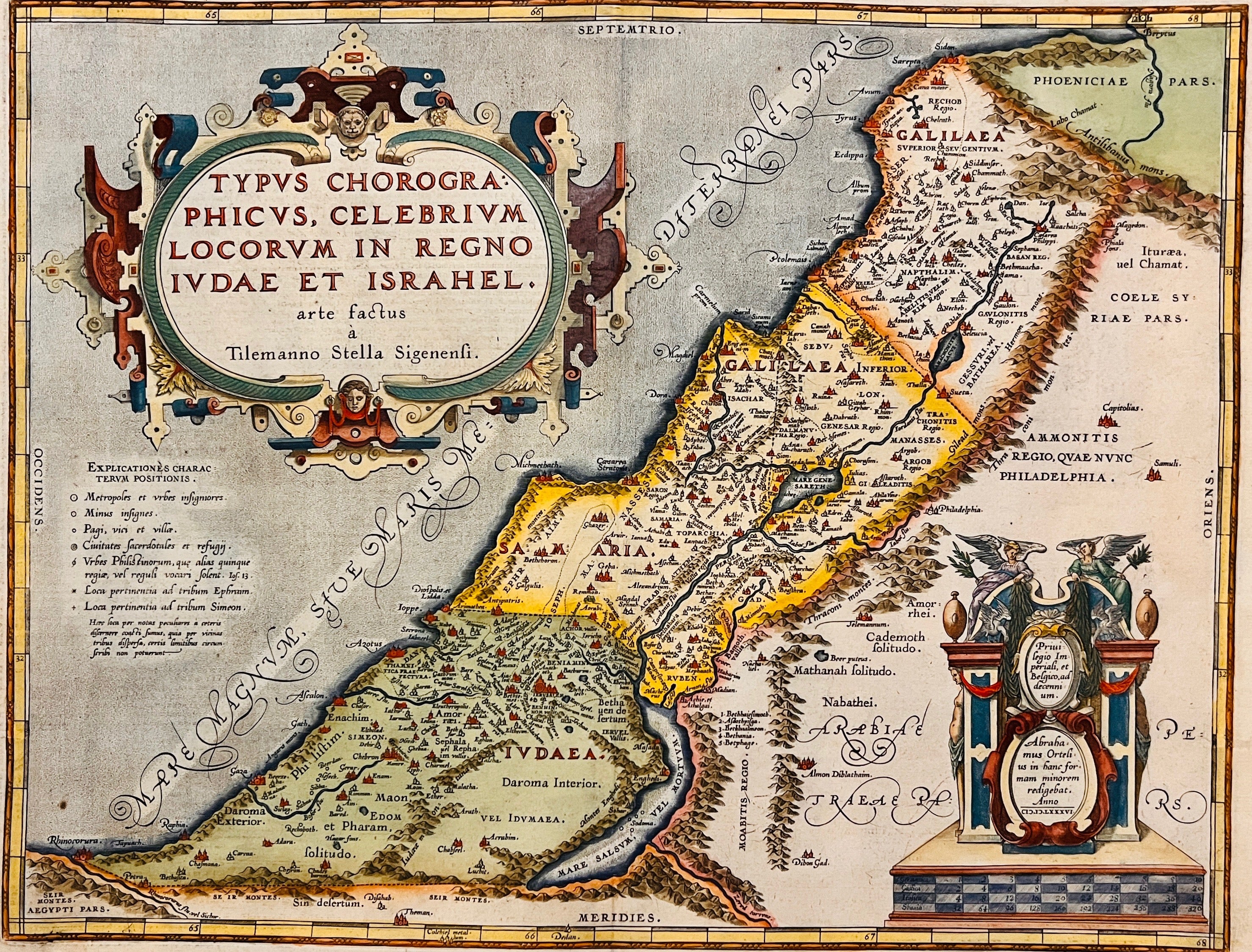 HARTĂ ”IUDEA ET ISRAHEL”, DE ABRAHAM ORTELIUS, atlasul THEATRUM ORBIS TERRARUM, 1592 - Artiss