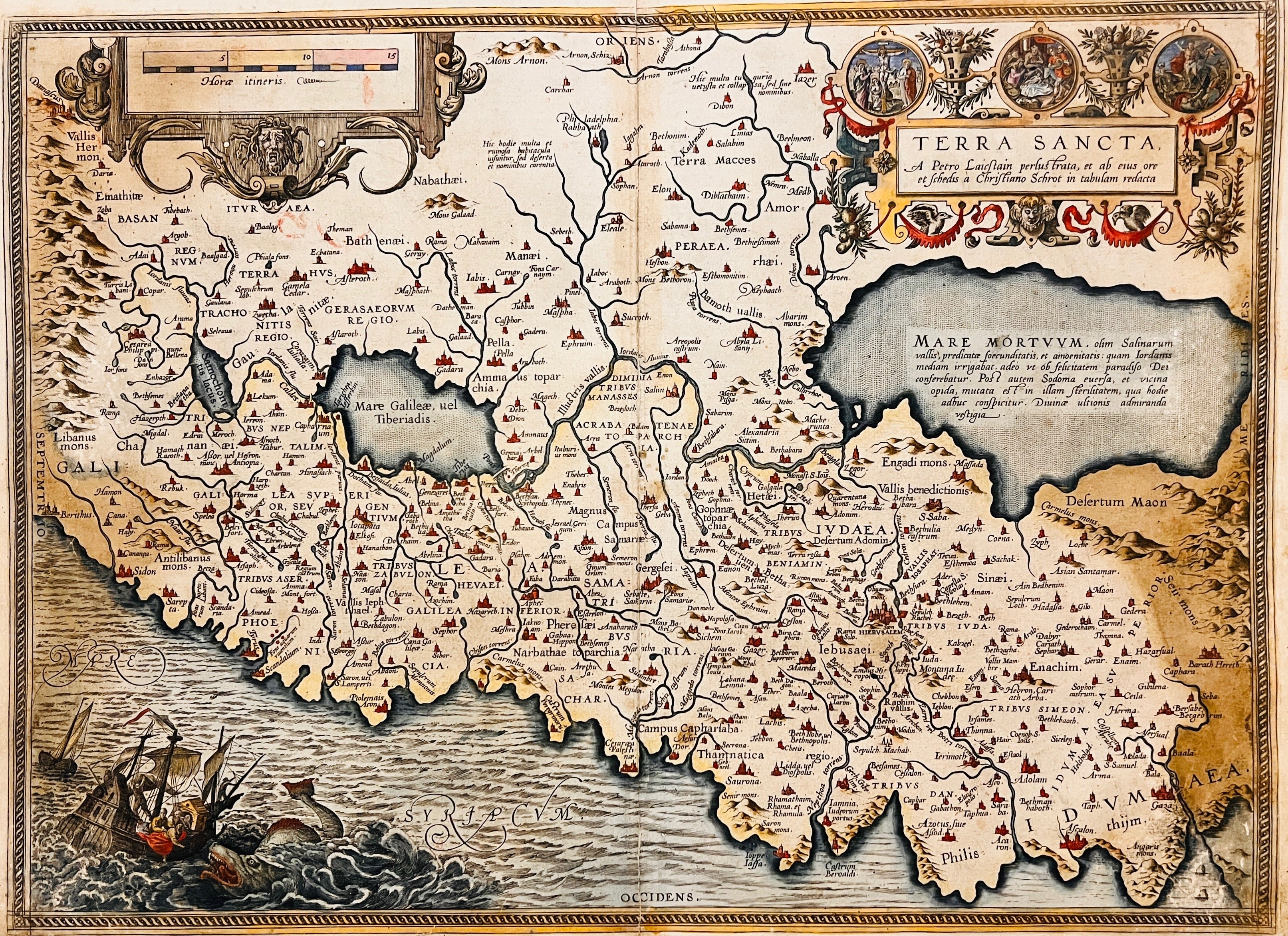 Hartă ”Terra Sancta", de Abraham Ortelius, atlasul THEATRUM ORBIS TERRARUM, 1584 - Artiss